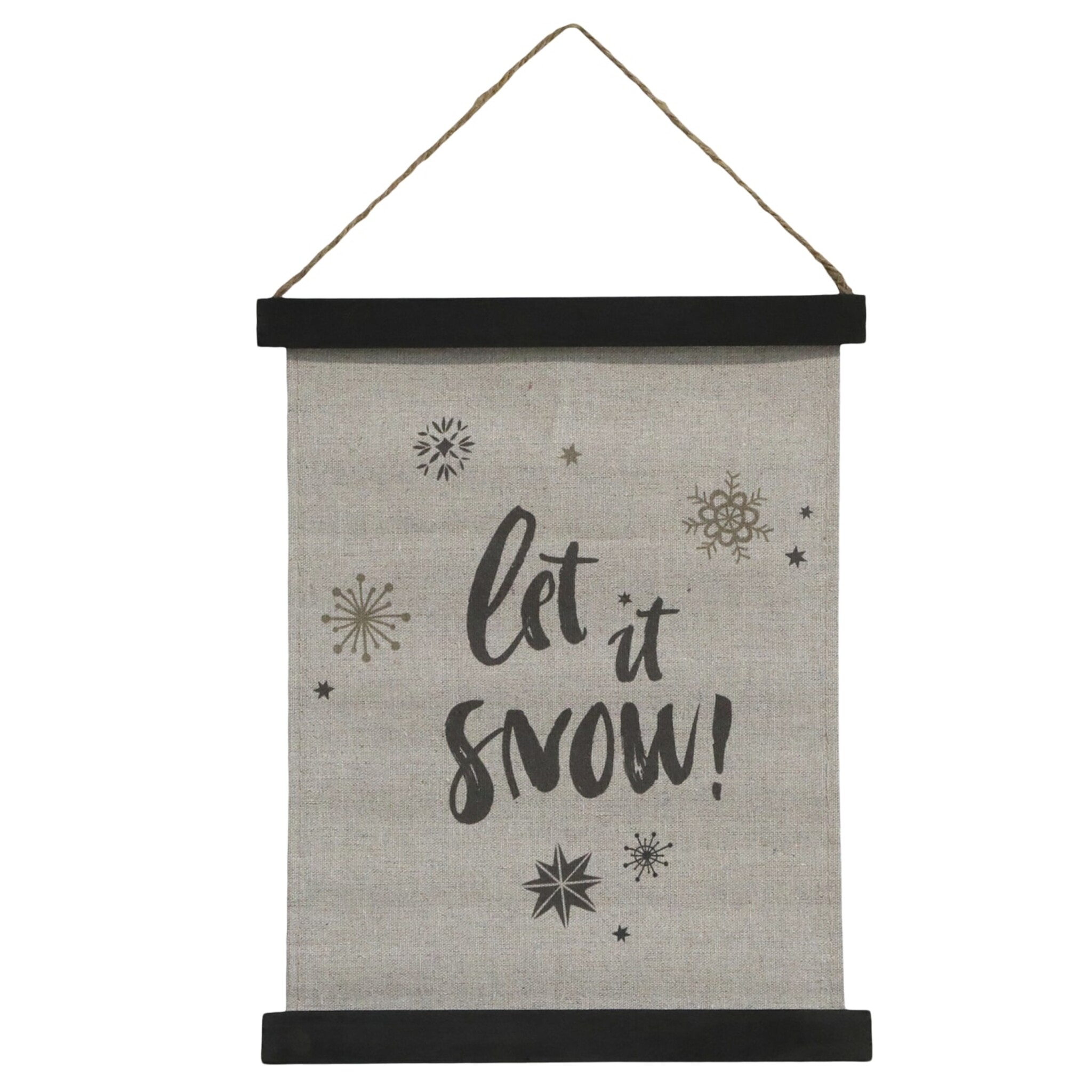 Leinwandbild Let It Snow, antique schwarz 