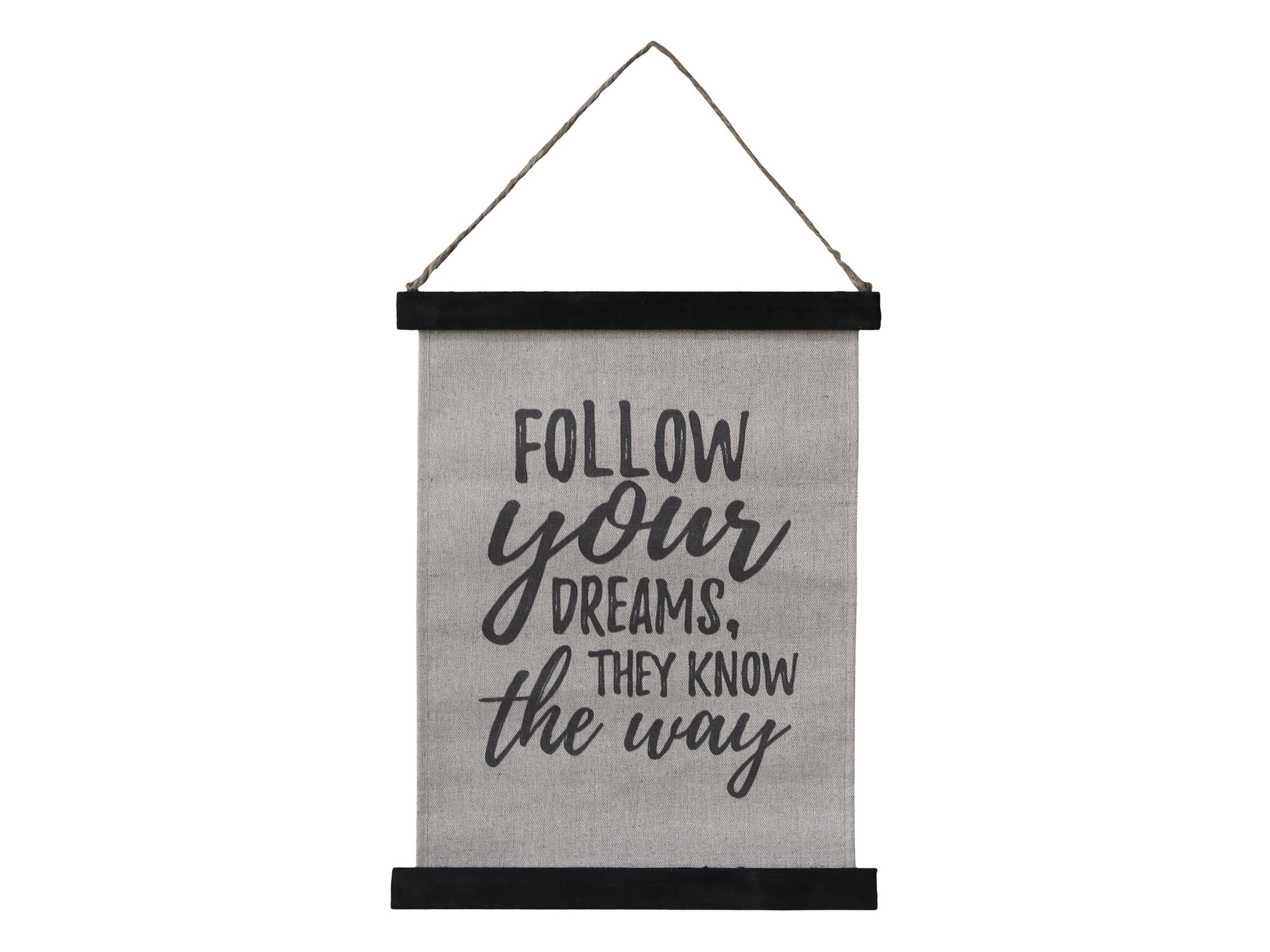 Leinwandbild mit Text zum Aufhängen klein, antik schwarz 