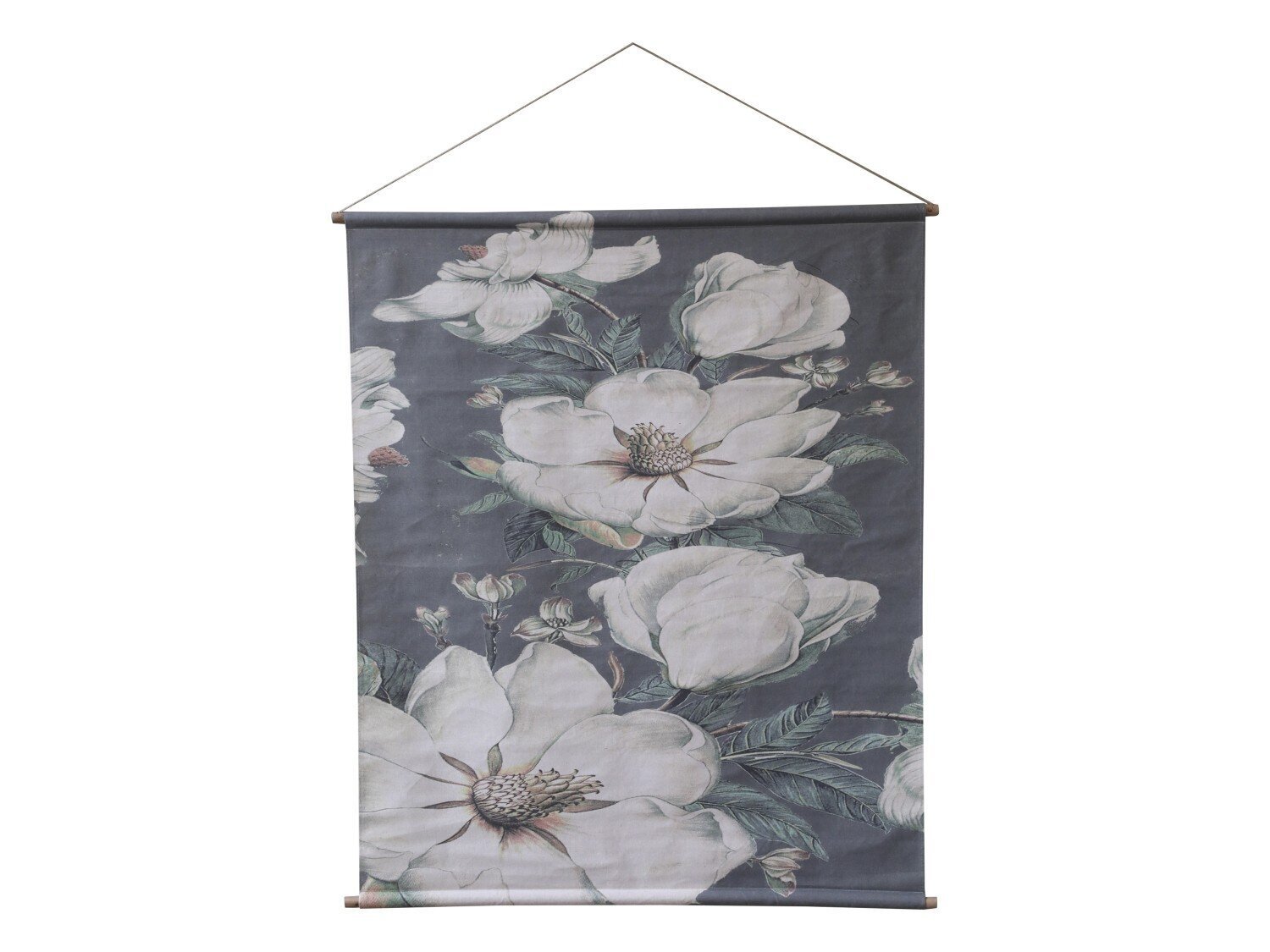 Leinwandbild zum Hängen mit Blumenmotiv, dunkelgrau H145/L124 cm