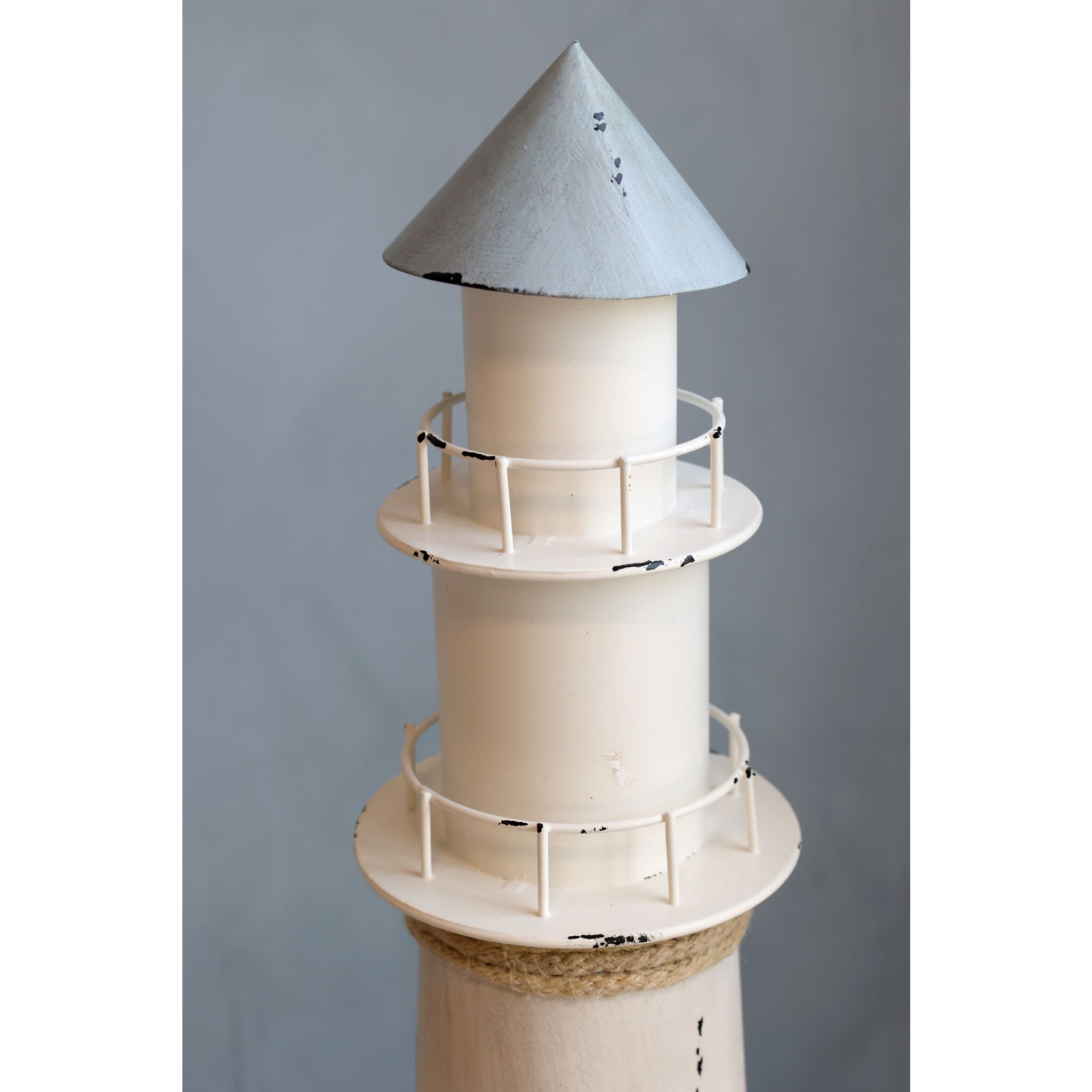 Leuchtturm mit LED, blau Höhe 61, Ø 17 cm ocean