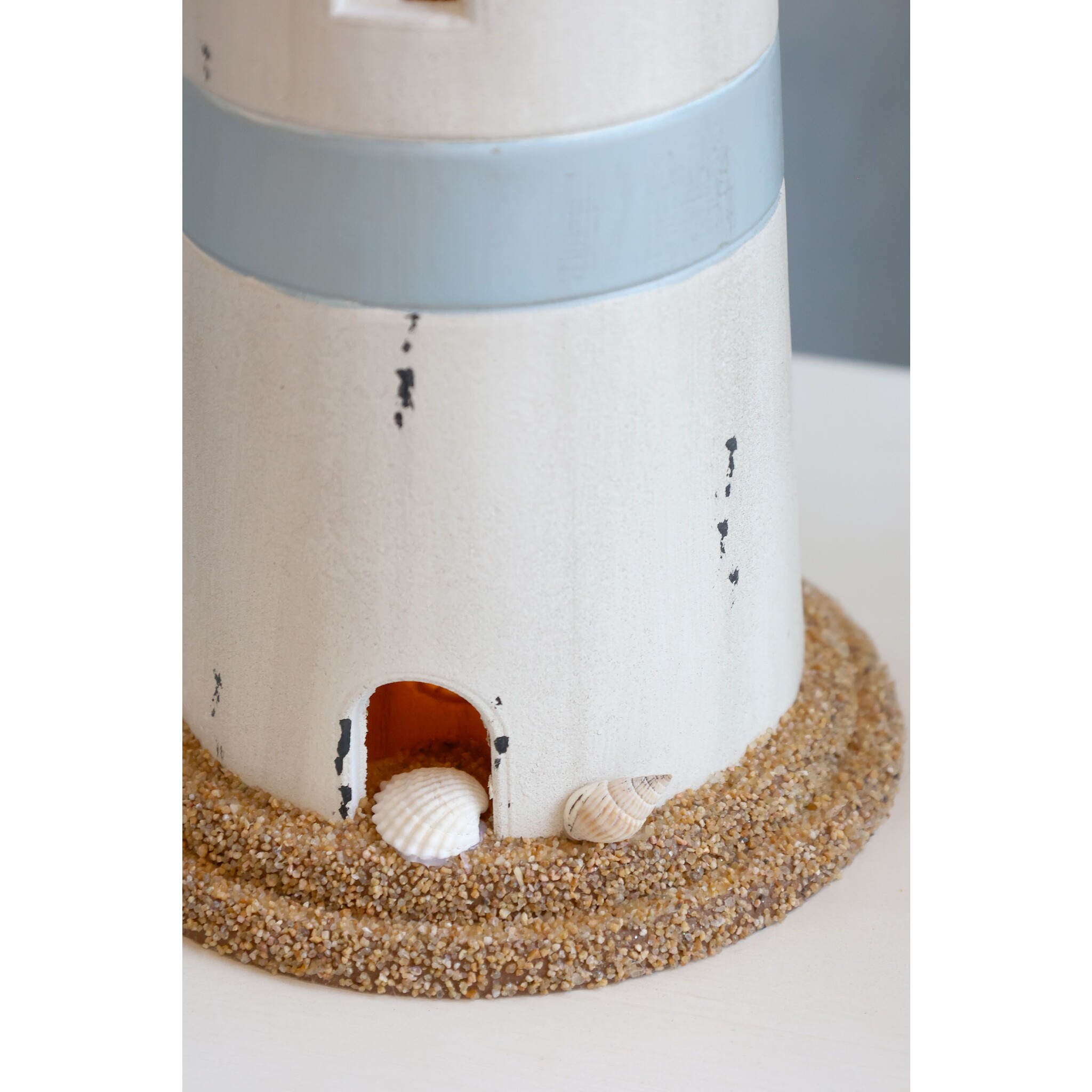 Leuchtturm mit LED, blau Höhe 61, Ø 17 cm ocean