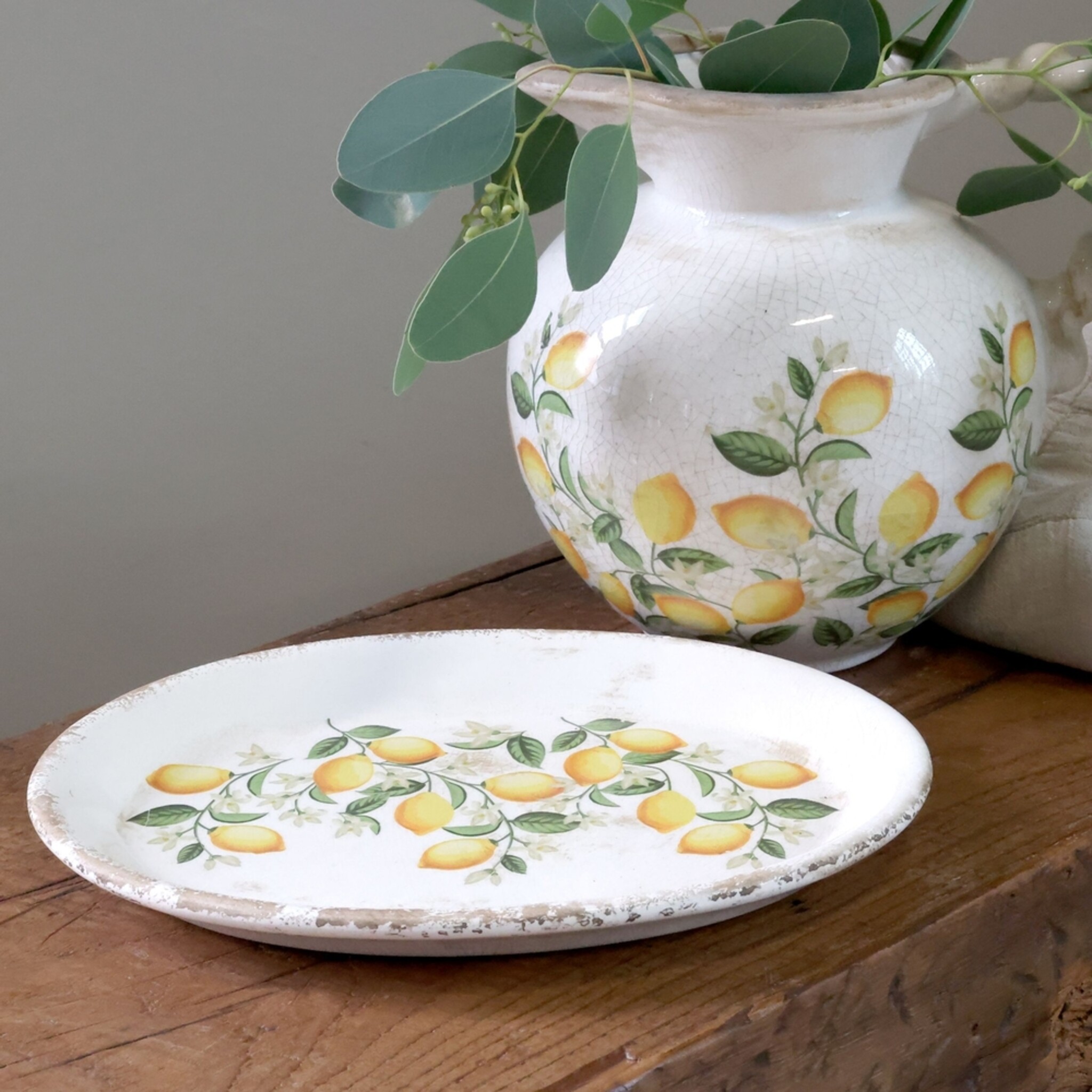 Chic Antique Tablett Limone Blossom, creme 