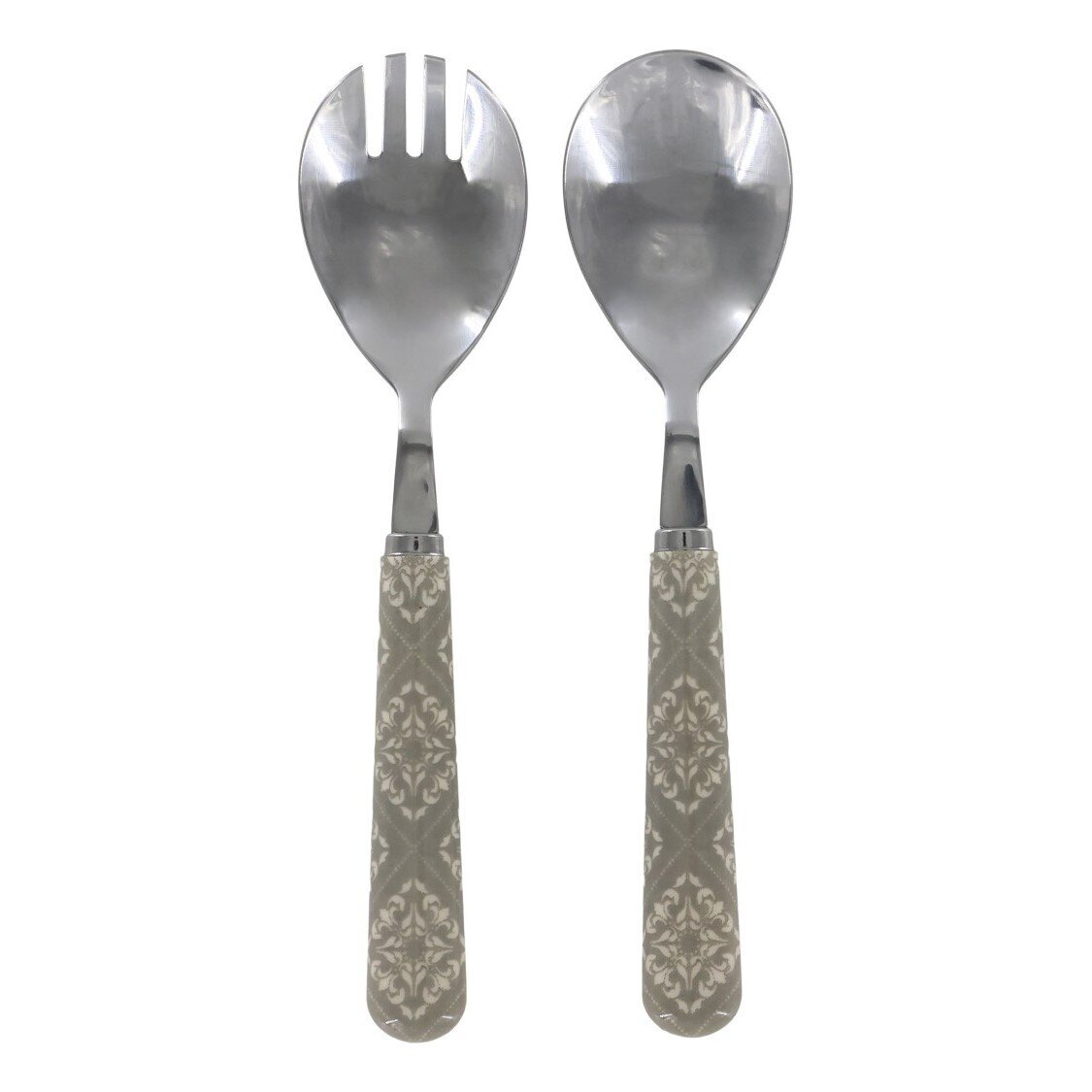 Linas Salatbesteck mit Muster im Set, französisch grau 