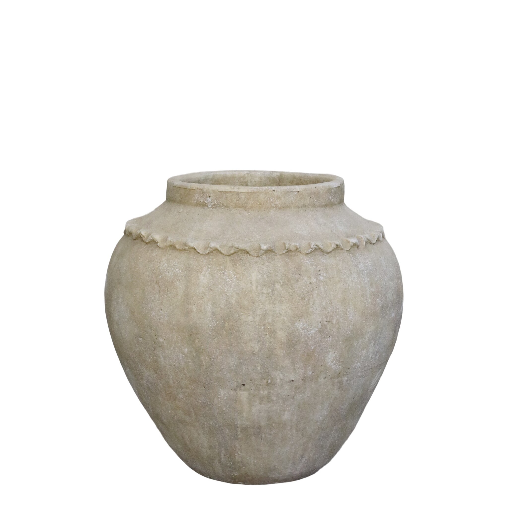 Lourdes großer Terrakotta Übertopf, Pflanztopf, natur Höhe 53, Ø 56,5 cm