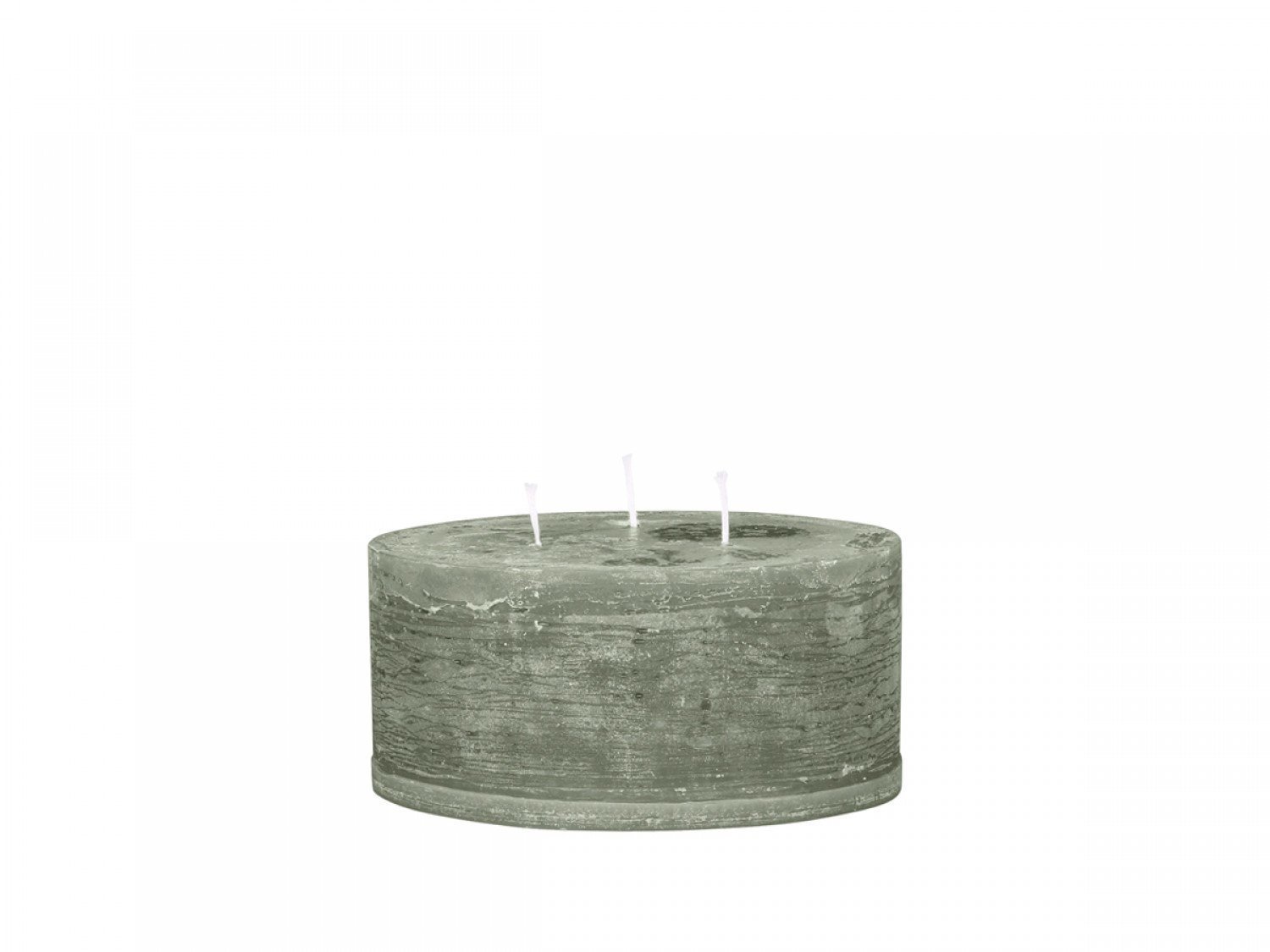Macon 3 Docht Stumpenkerze, olivegrün H7/Ø15 cm