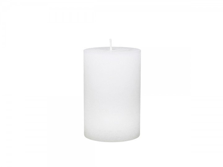 Macon rustikale Stumpenkerze, weiss H15/D10 cm