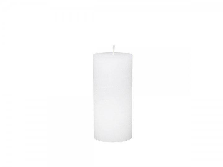 Macon rustikale Stumpenkerze, weiss H15/D7 cm
