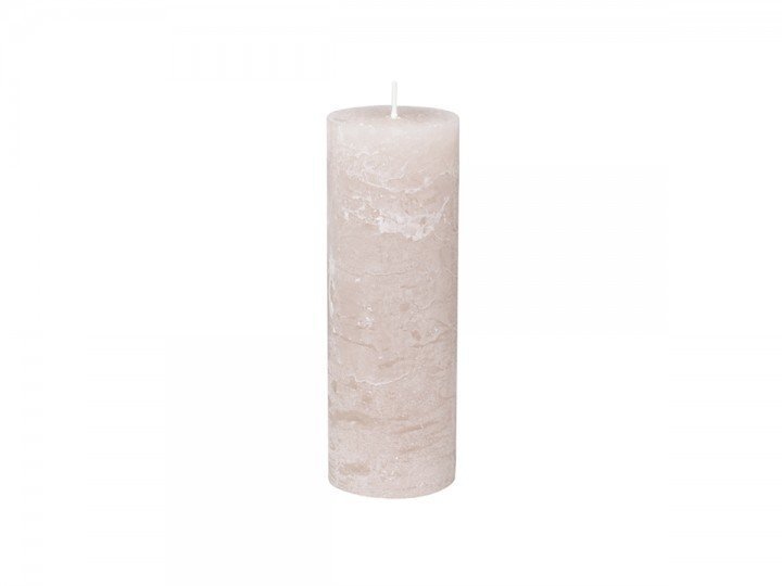 Macon rustikale Stumpenkerze, rosa H20/D7 cm