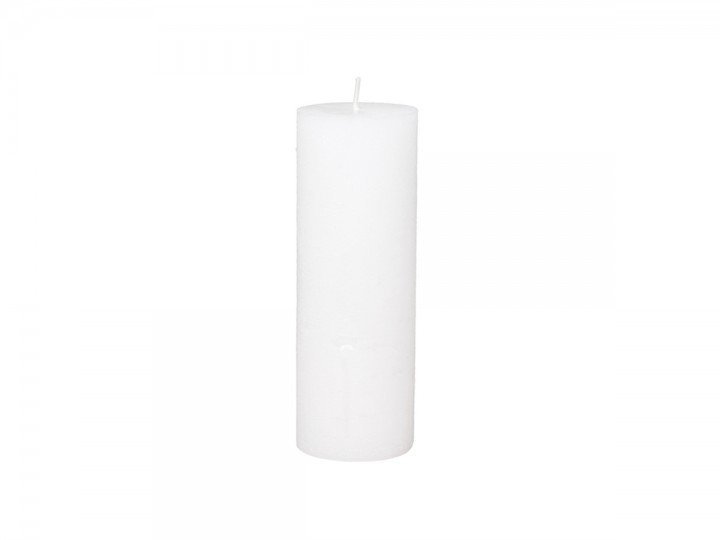 Macon rustikale Stumpenkerze, weiss H20/D7 cm
