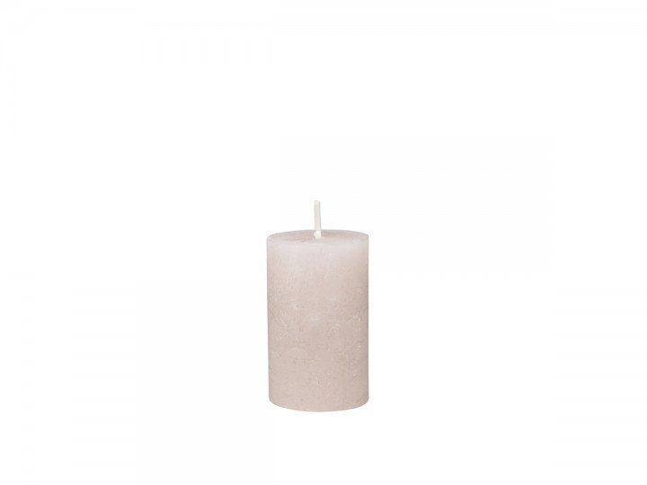 Macon rustikale Stumpenkerze, rosa H8/D5 cm