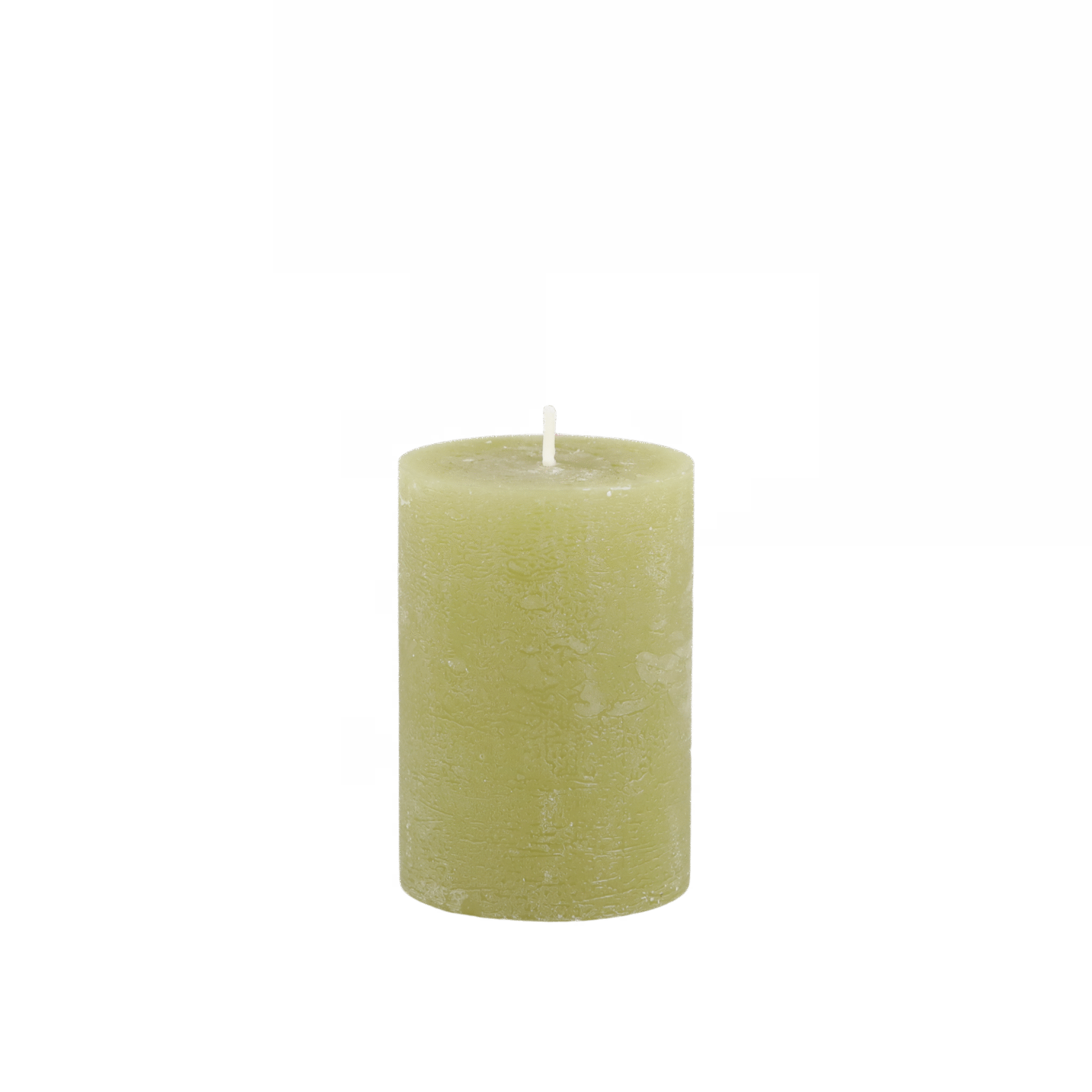 Macon rustikale Stumpenkerze, moos H10/D7 cm