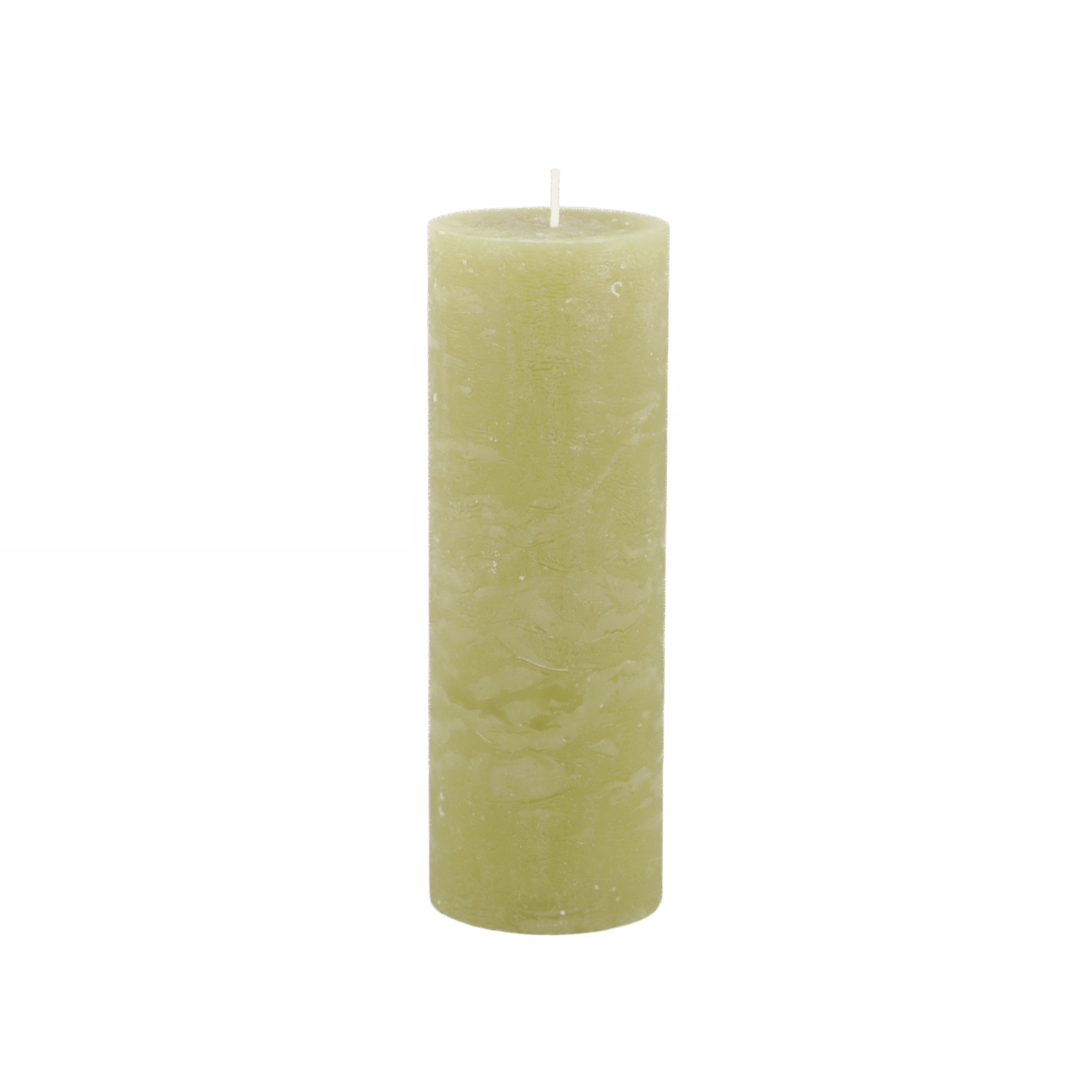 Macon rustikale Stumpenkerze, moos H20/D7 cm