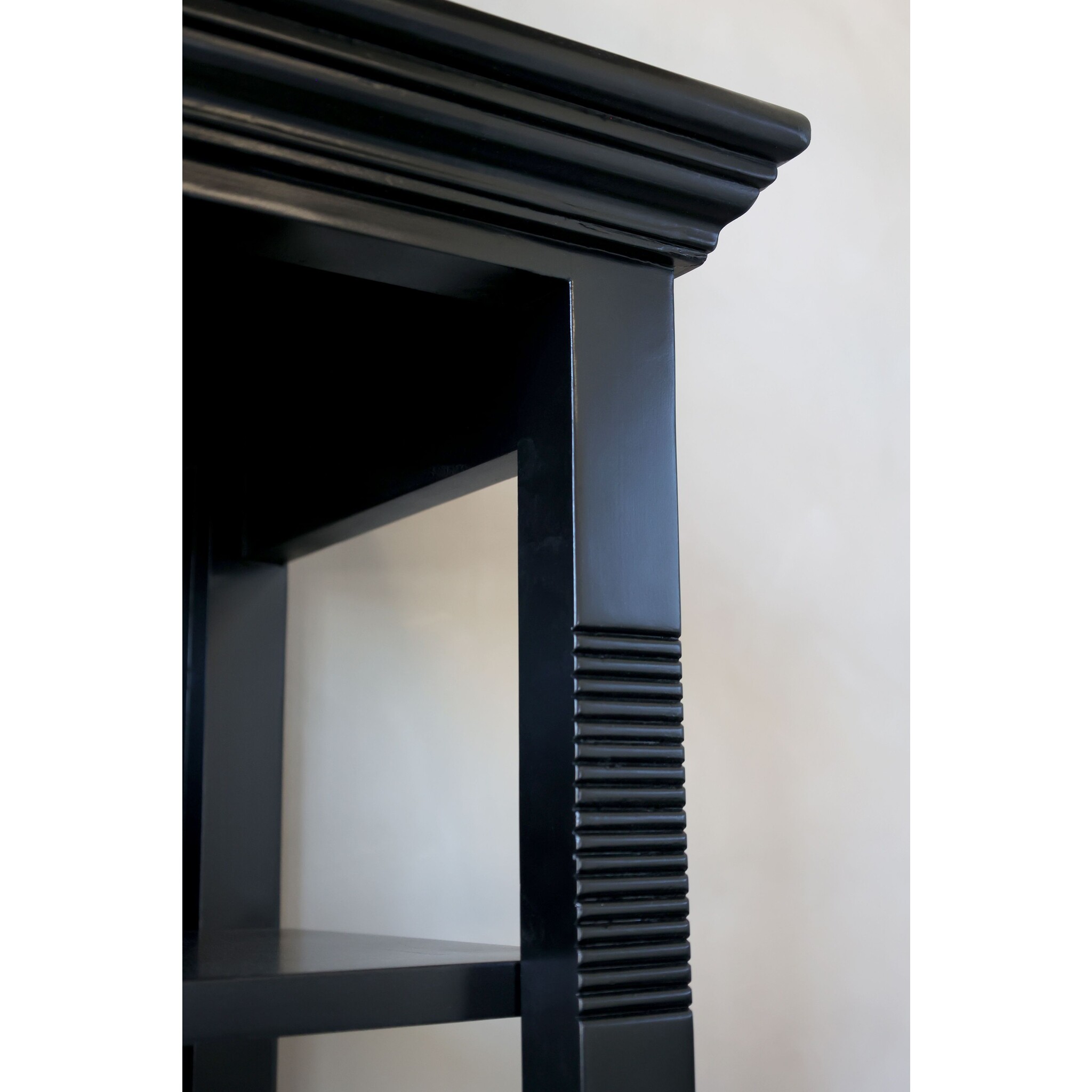 Marseille Vitrinenschrank mit 2 Türen, 4 Ablagen, schwarz 