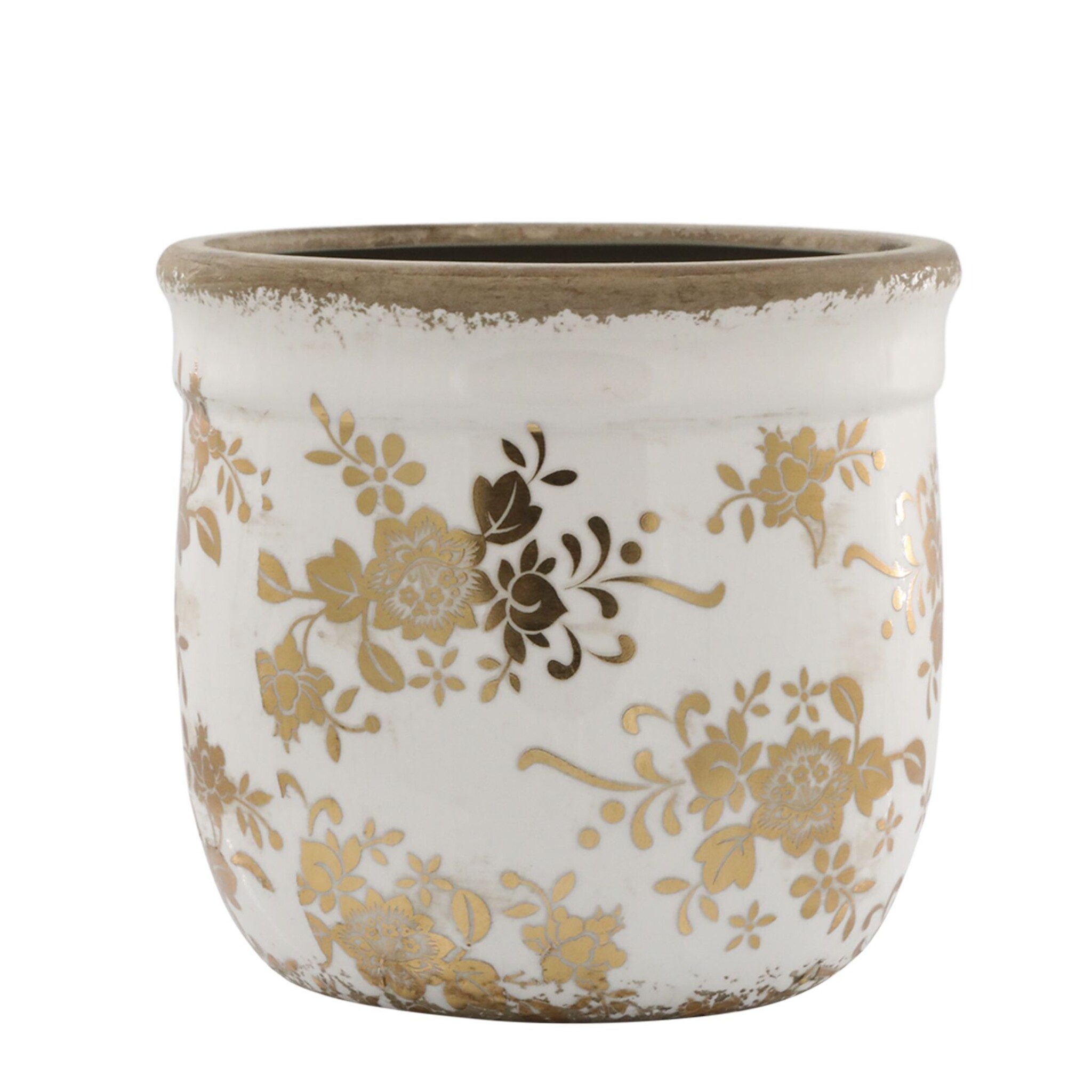 Melun Übertopf Anniversary, antique messing Höhe 15,5, Ø 17 cm