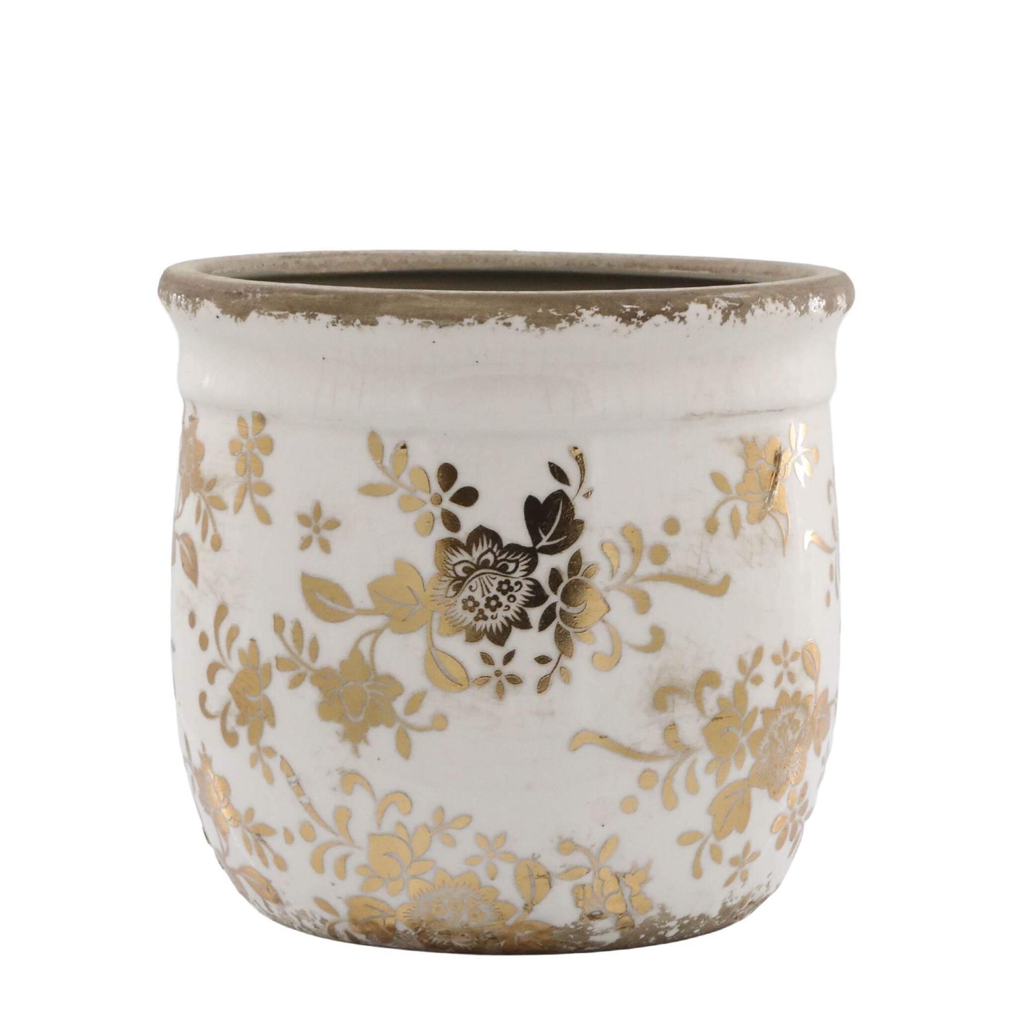 Melun Übertopf Anniversary, antique messing Höhe 14, Ø 14,5 cm