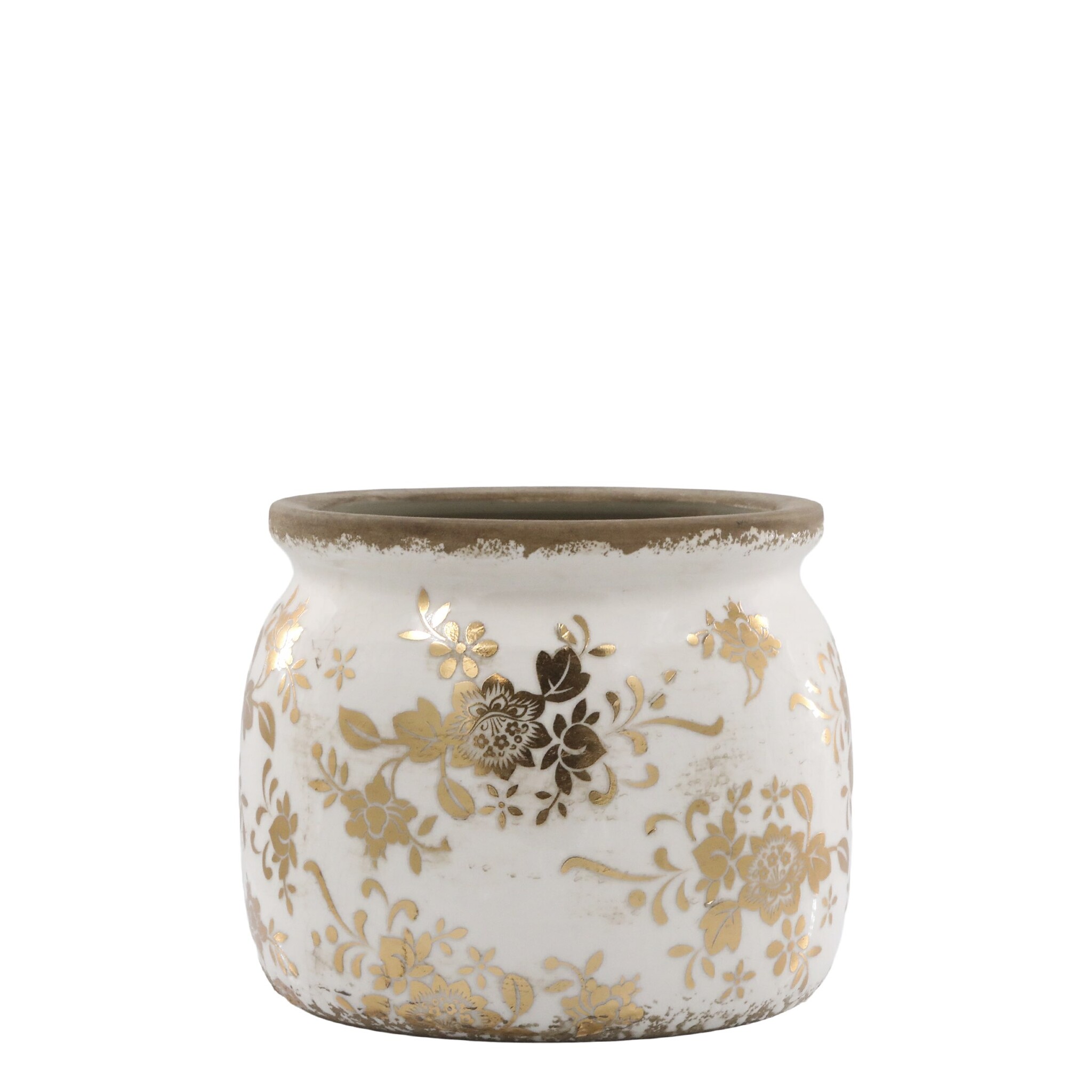 Melun Übertopf Anniversary Bauchig, gold Höhe 13, Ø 15,5 cm
