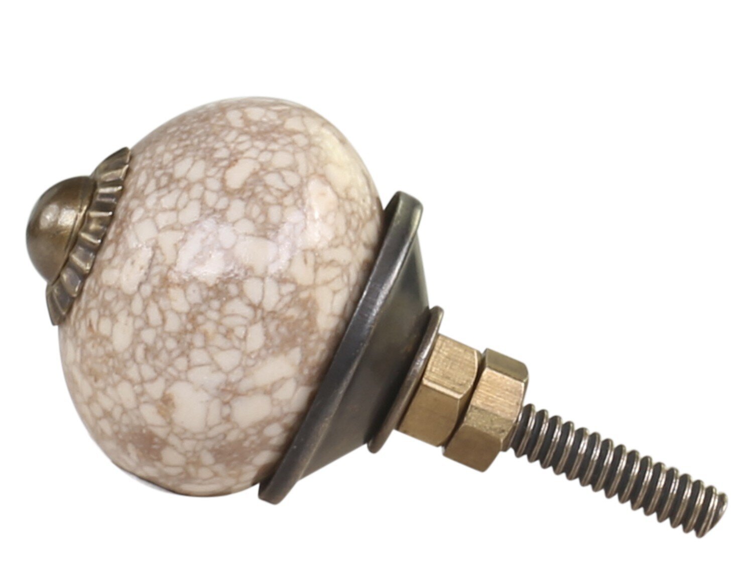 Möbelgriff mit rissigem Muster, antik messing 