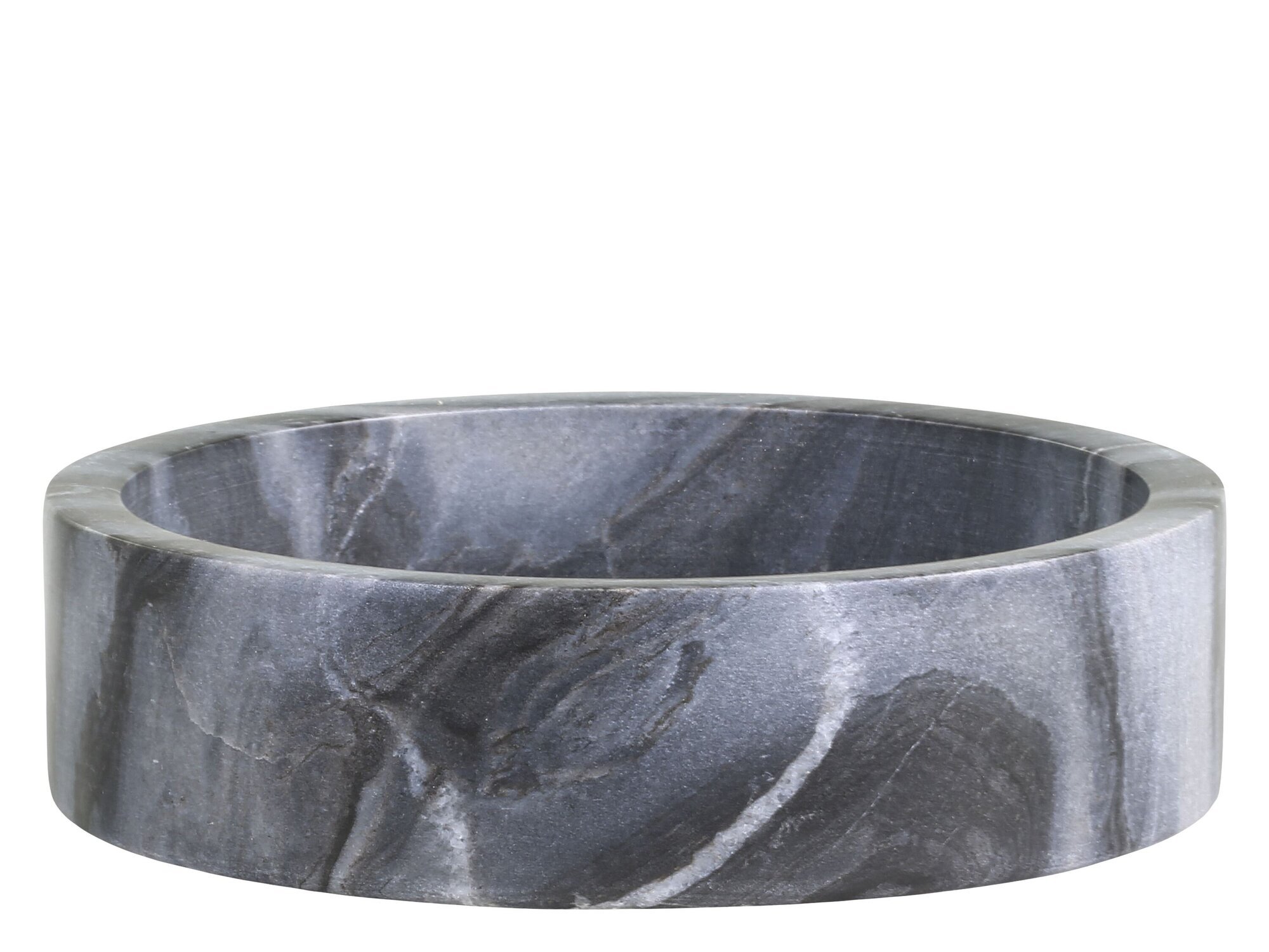 Morlaix Kerzenhalter aus Marmor, kohle Ø12,5 x H4 cm