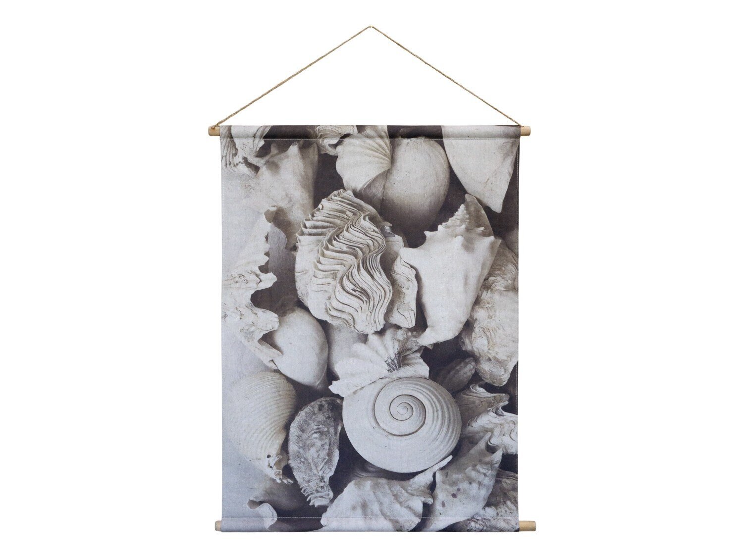 Muscheln Leinwandbild zum Aufhängen, beige 