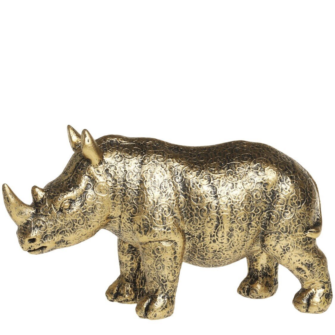 Nasenhorn Dekofigur, antique messing 