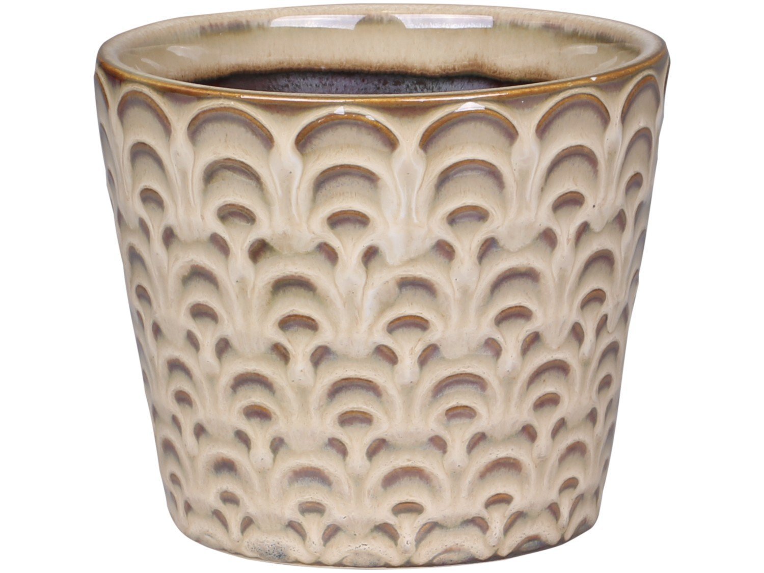 Nimes Übertopf mit Muster, latte H9/D10,5 cm