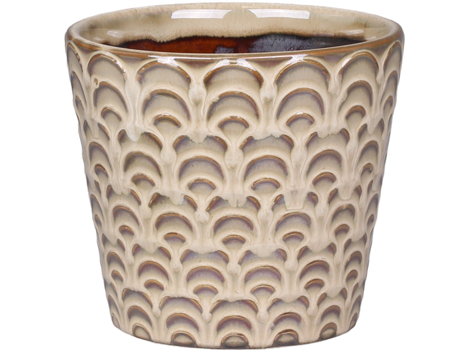 Nimes Übertopf mit Muster, latte H11/D12 cm