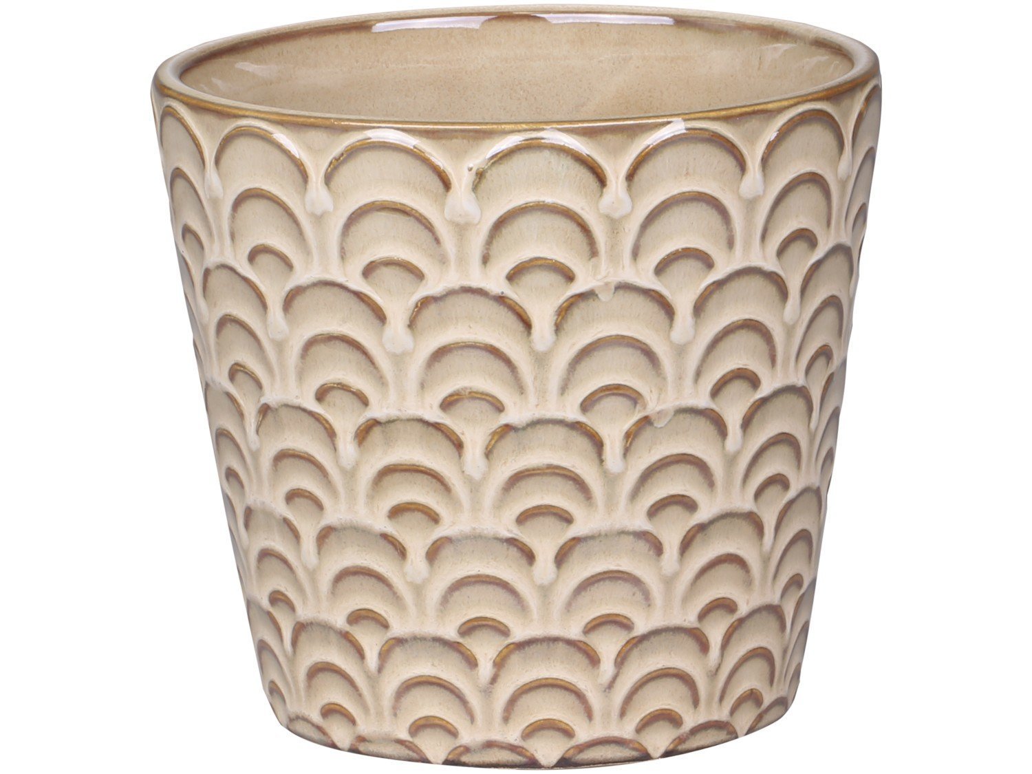 Nimes Übertopf mit Muster, latte H13/D13,5 cm