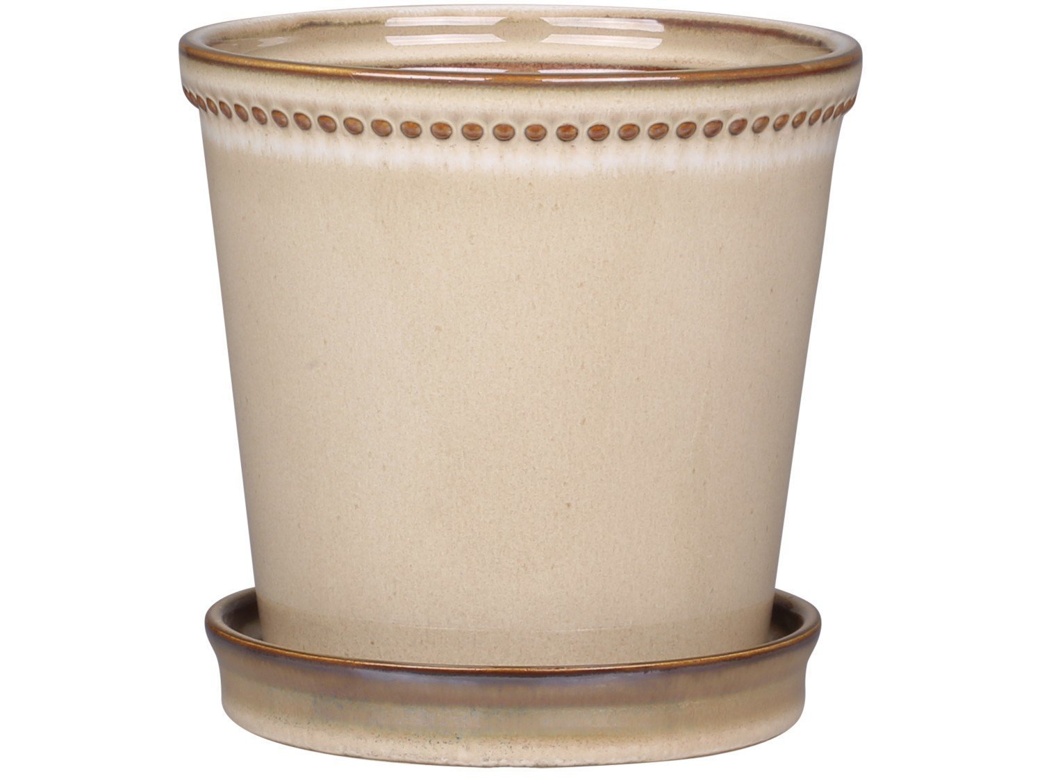 Nimes Übertopf mit Unterschale, latte H13/D13 cm