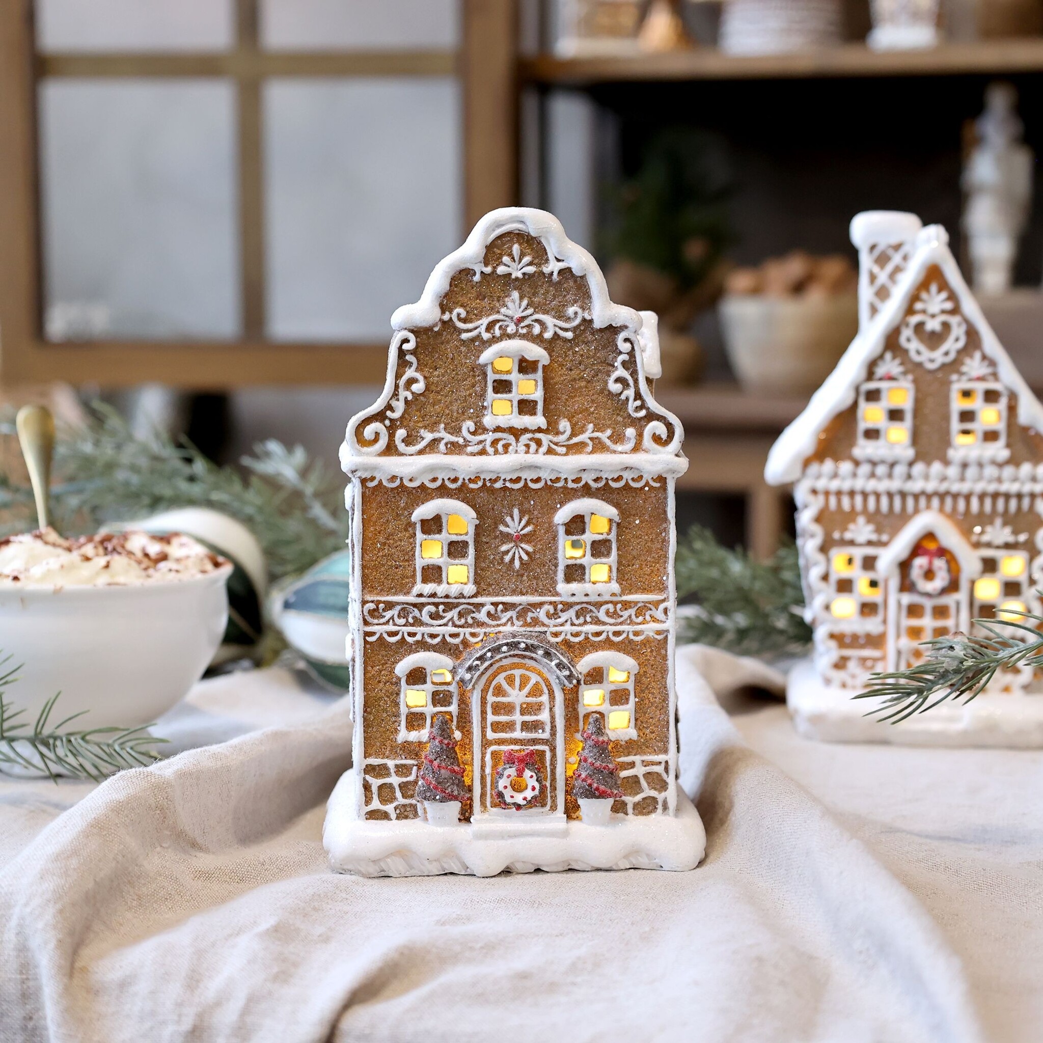 Noël Lebkuchenhaus Lichthaus mit LED, braun 