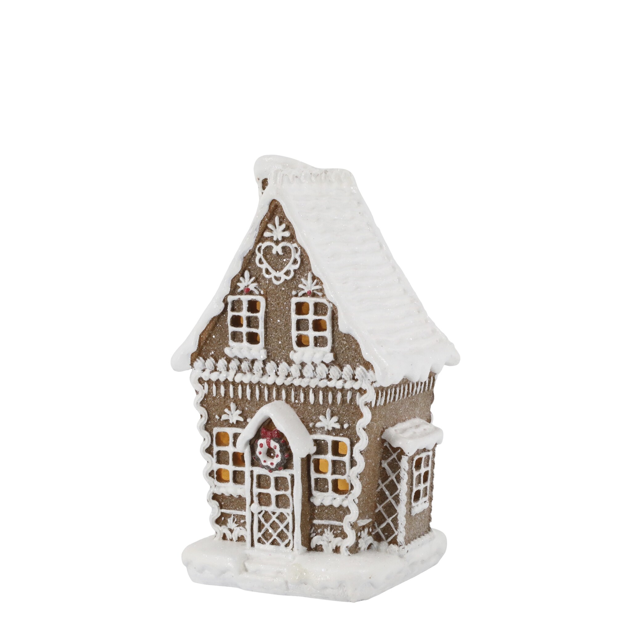 Noël Lebkuchenhaus mit LED, mocca 13 x 10 x 21 cm