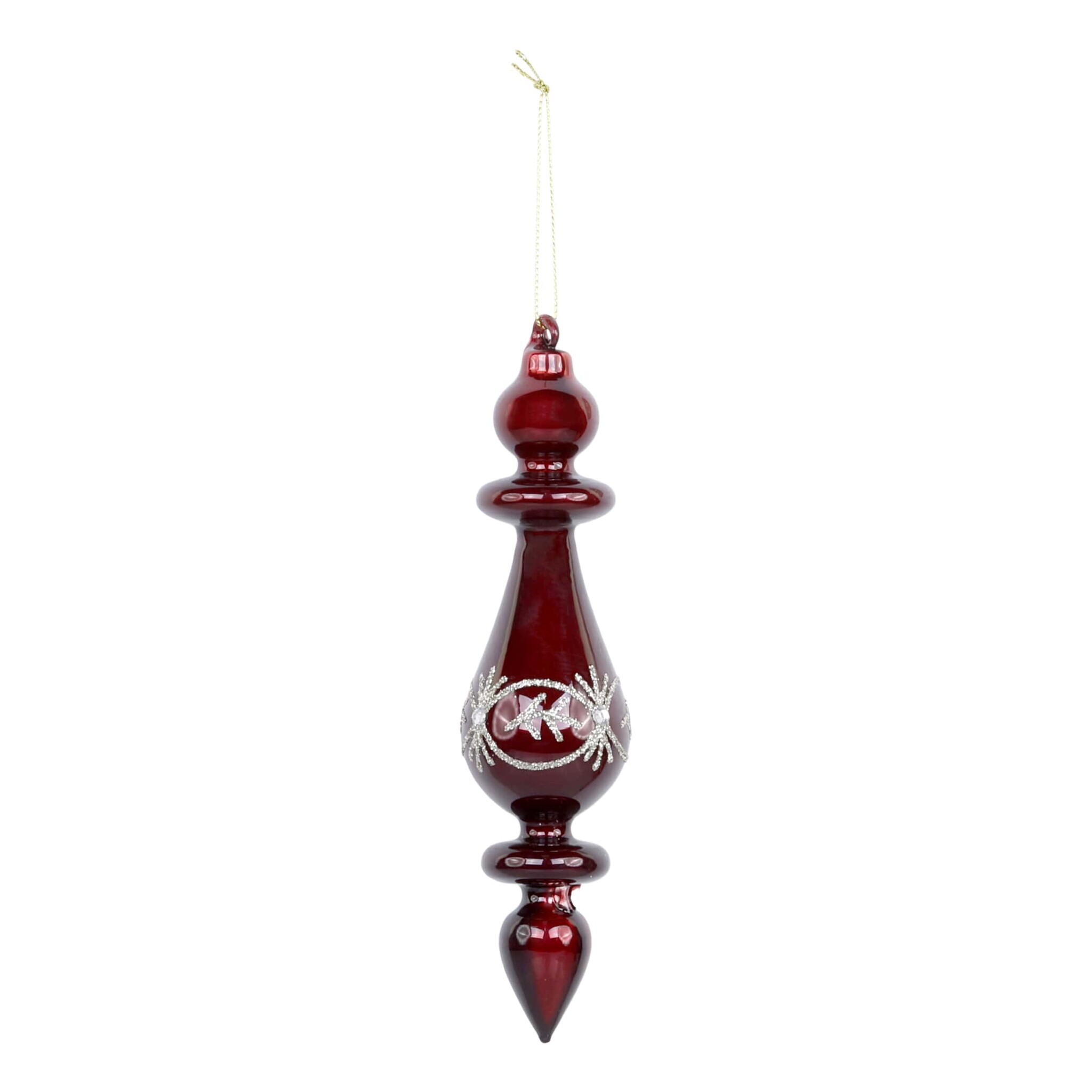 Ornament aus Glas mit Glitzer, cherry Höhe 17, Ø 4,5 cm
