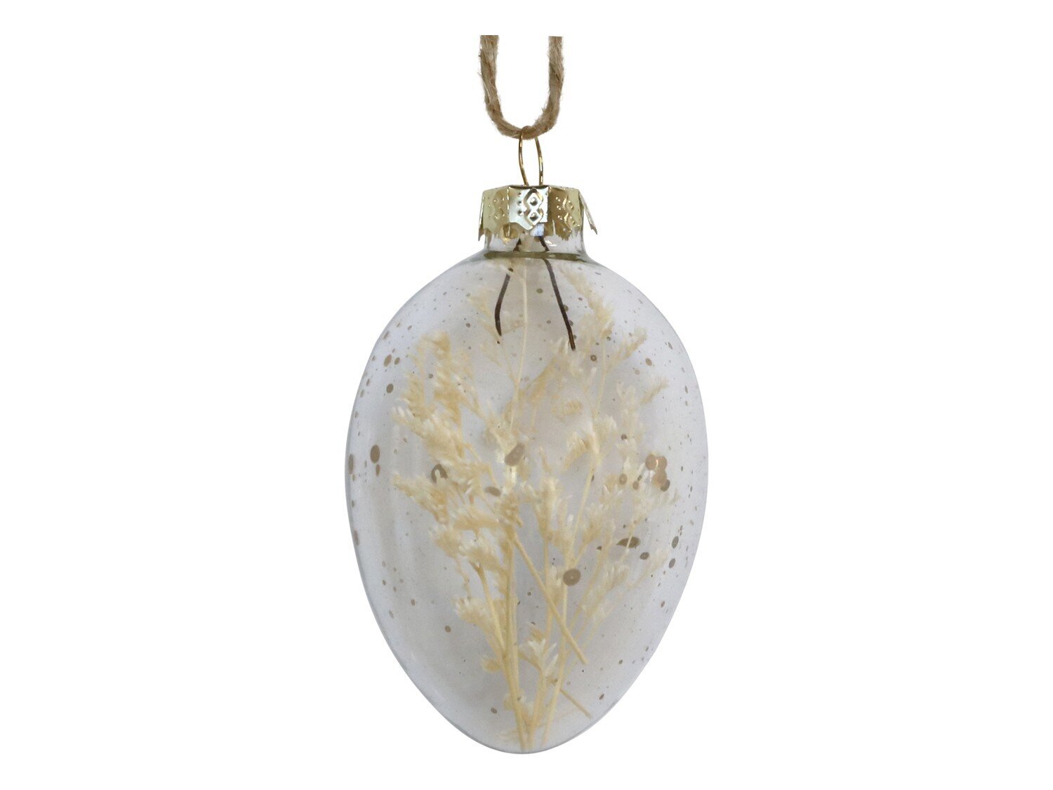 Osterei aus Glas mit Blumen, klar 