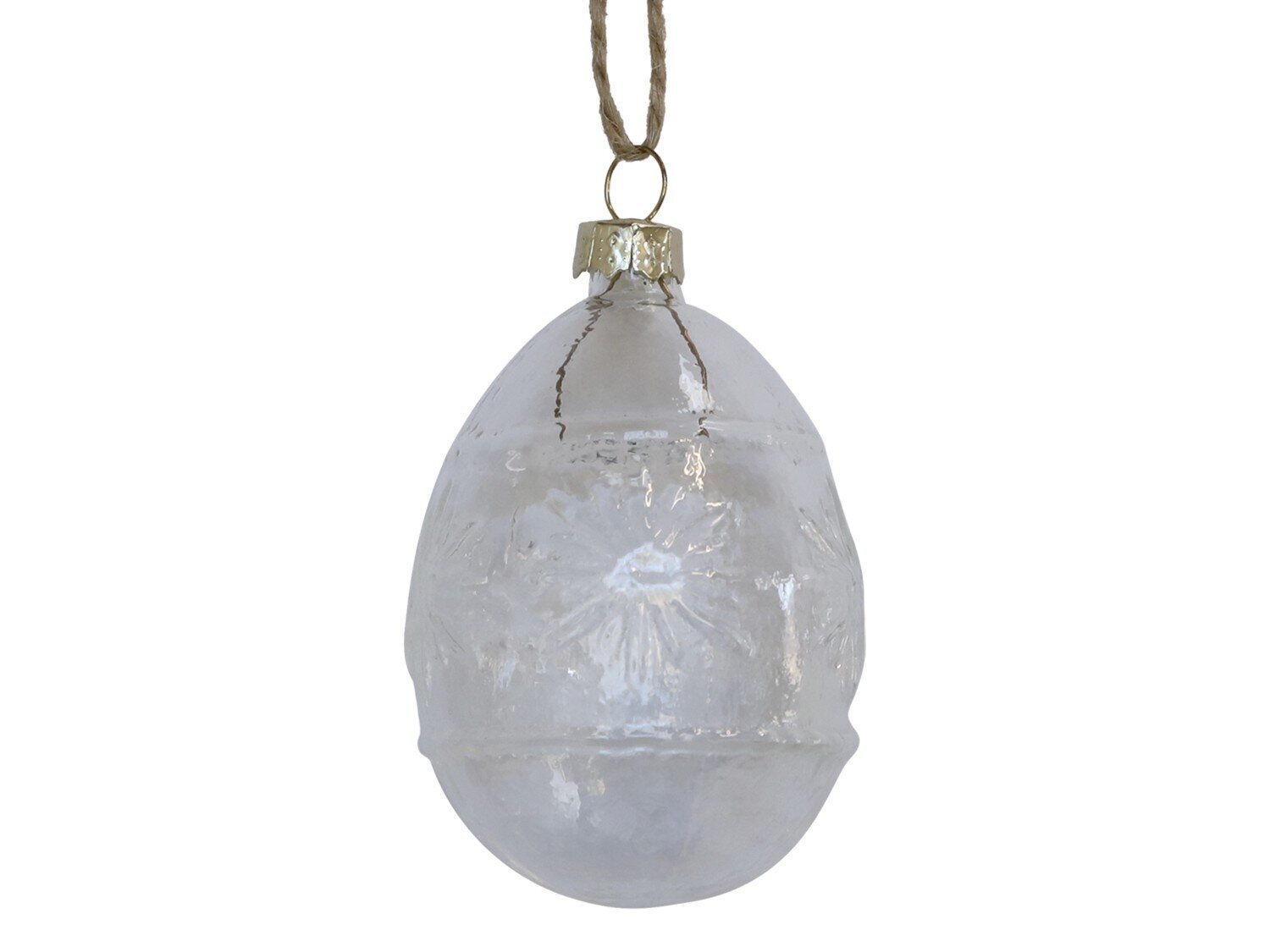 Osterei mit Muster aus Glas, klar 