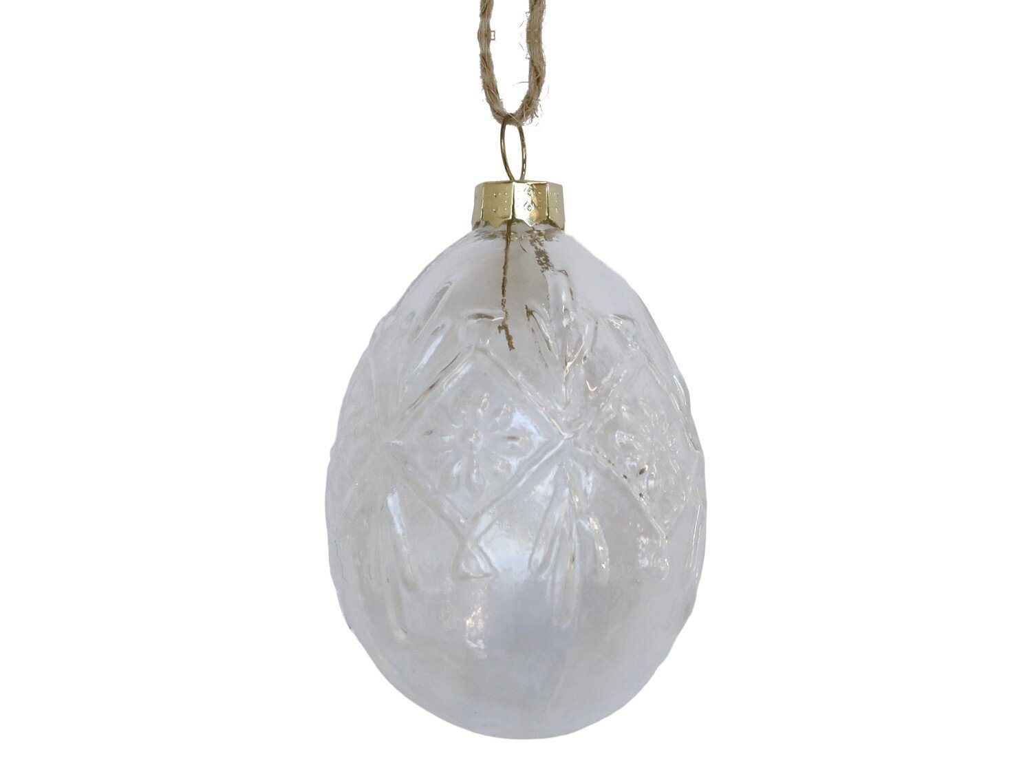 Osterei mit Muster aus Glas, klar 