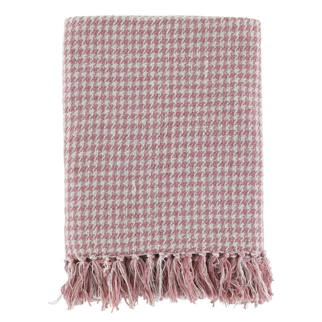 Plaid Decke Aix aus recycelter Baumwolle, himbeere 