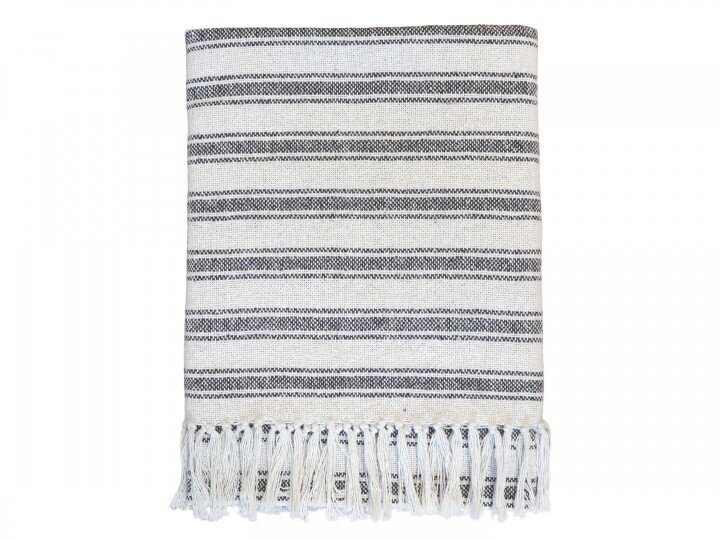 Plaid mit Muster aus Überschussmaterial, kohle 