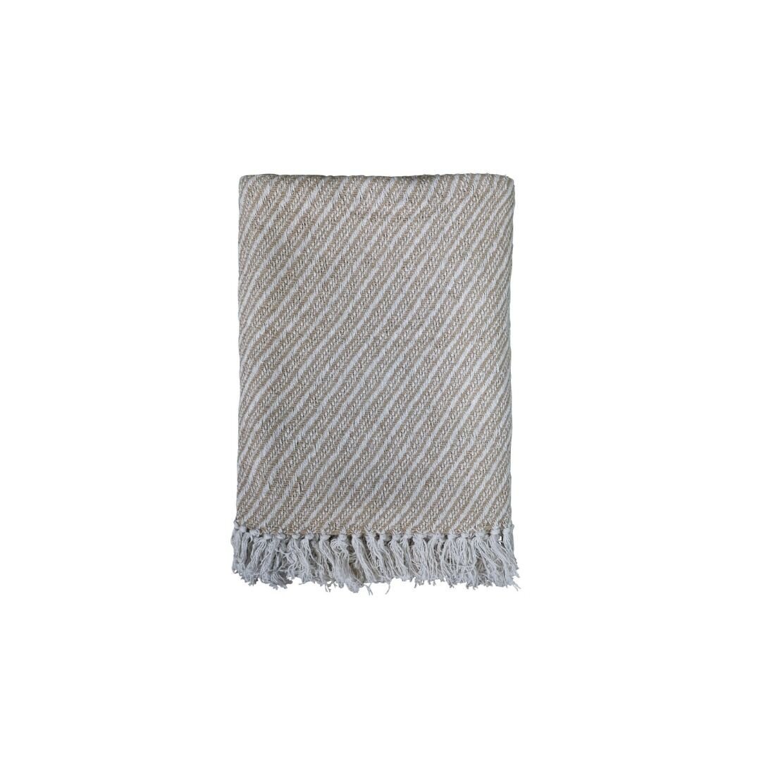 Plaid mit Muster aus Überschussmaterial, latte 