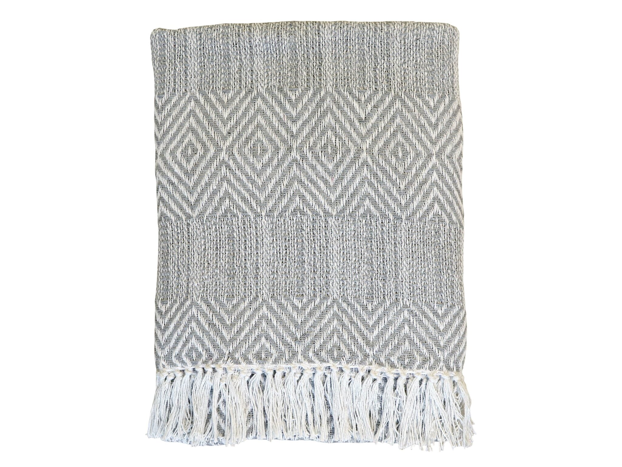 Plaid mit Muster aus Überschussmaterial, grau 