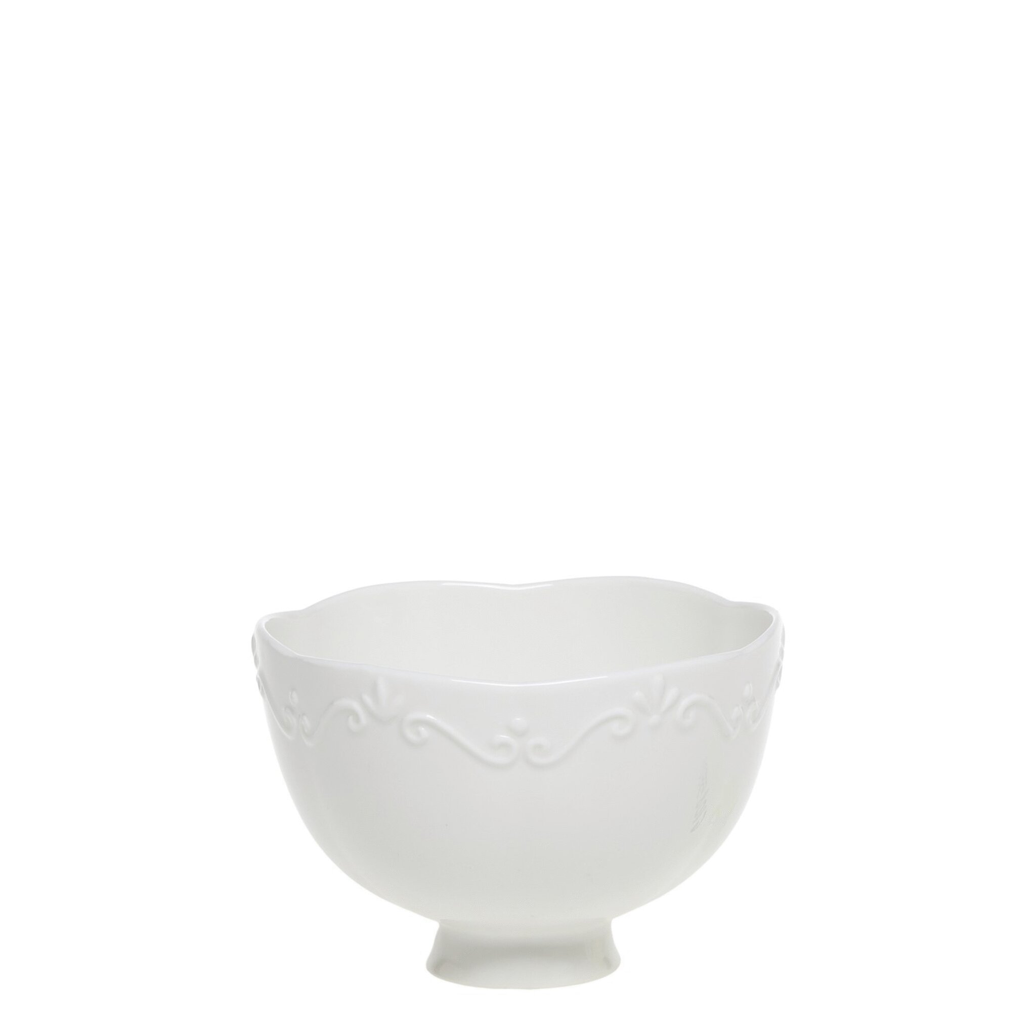 Provence Schüssel aus Porzellan, weiss Höhe 10, Ø 14 cm, 650 ml