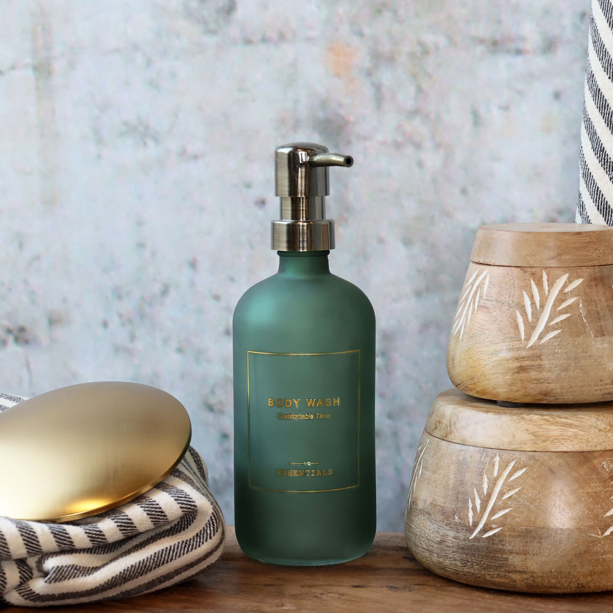 Pumpflasche Body Wash für Bad, Dusche, moss 