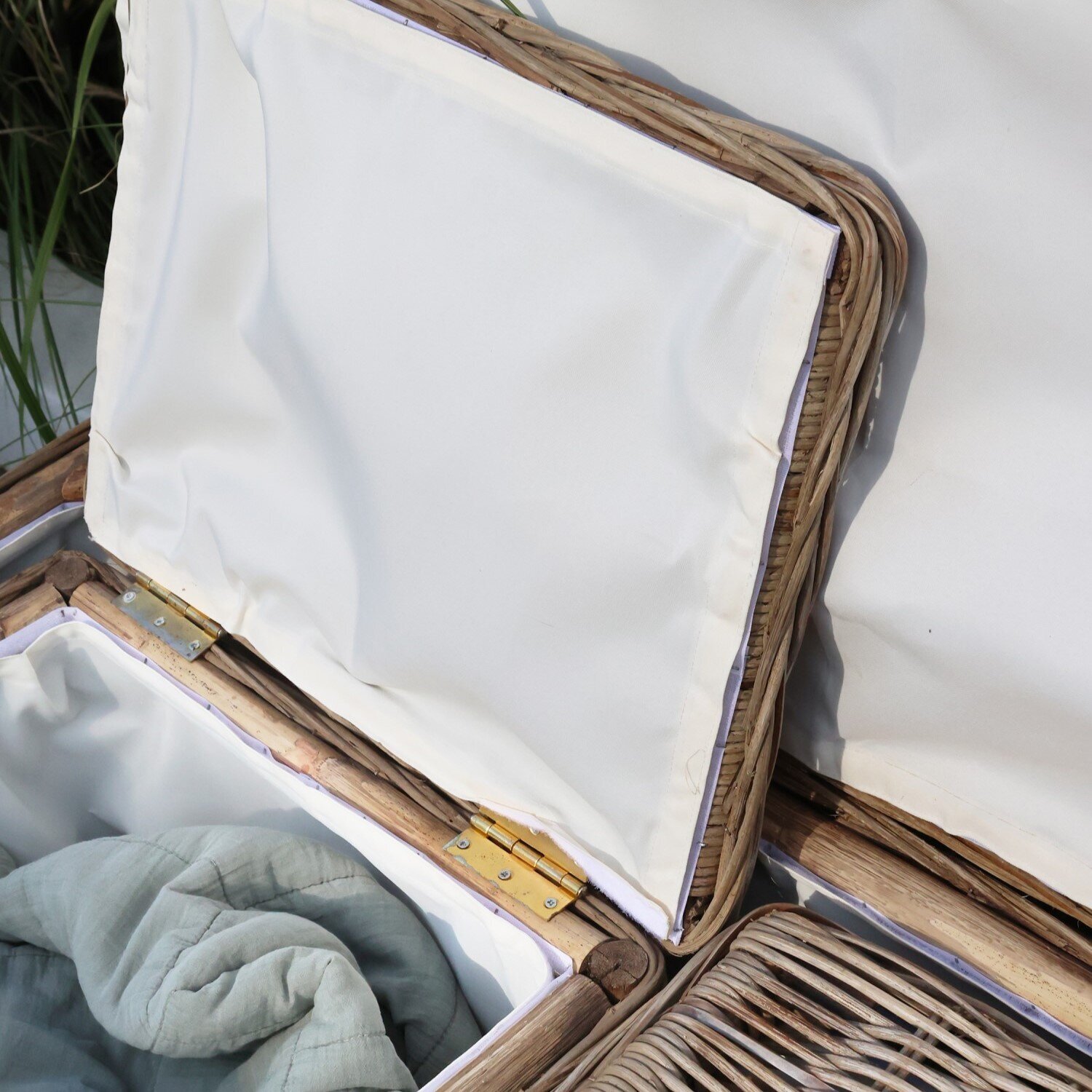 Rattan Auflagenbox, Terrassenkiste, natur 