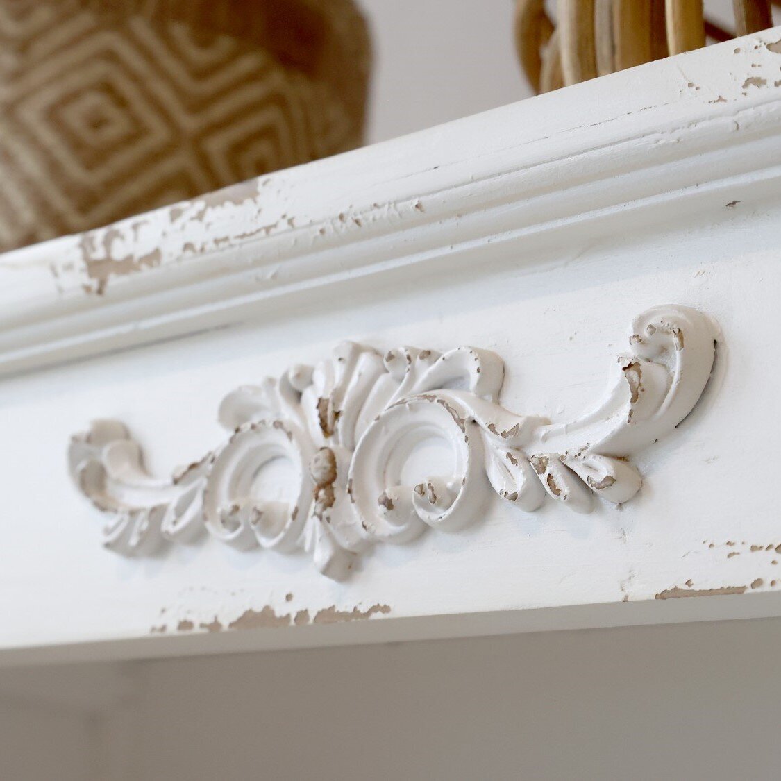 Regal mit 5 Böden und Dekor, antique creme 