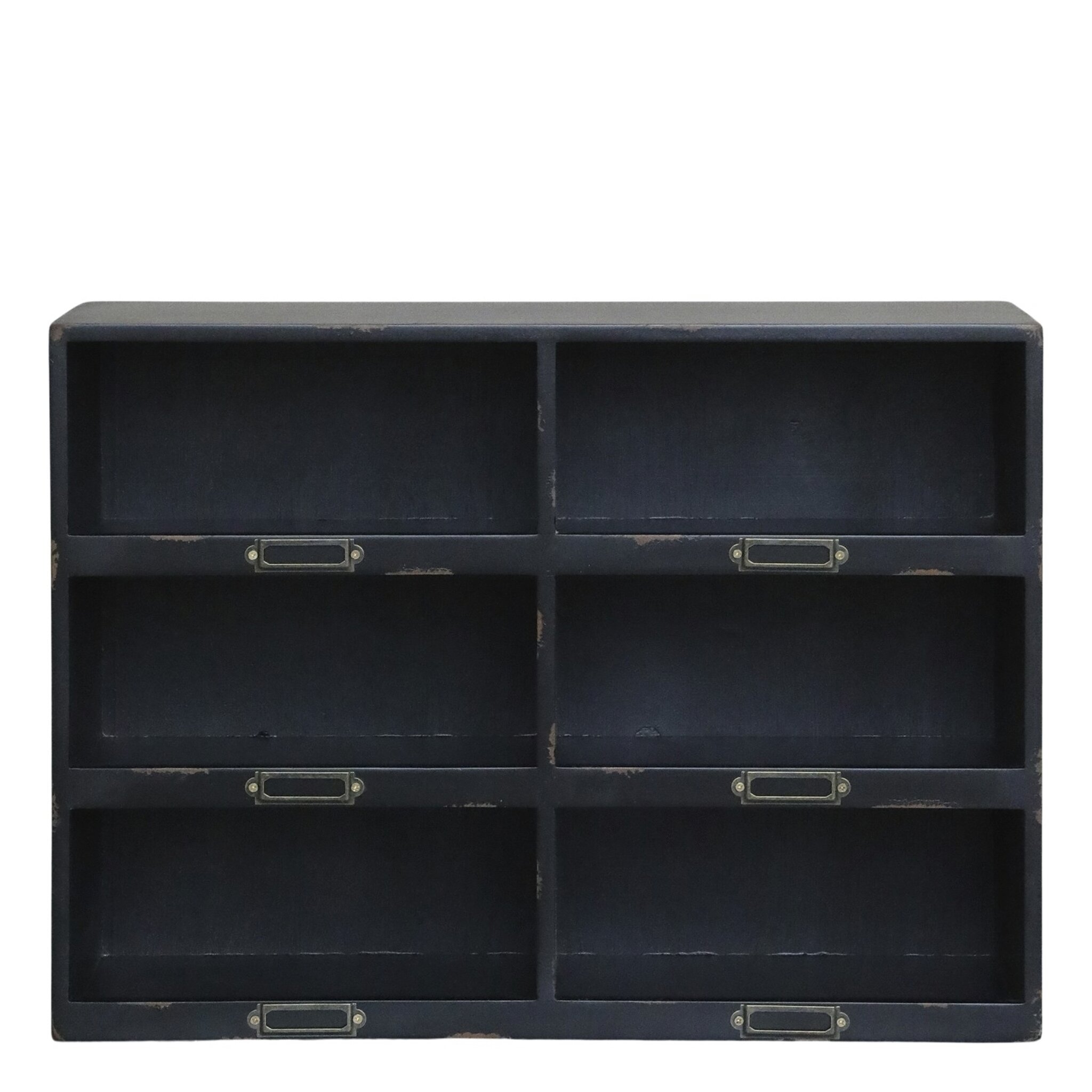 Regal mit 6 Fächern, schwarz