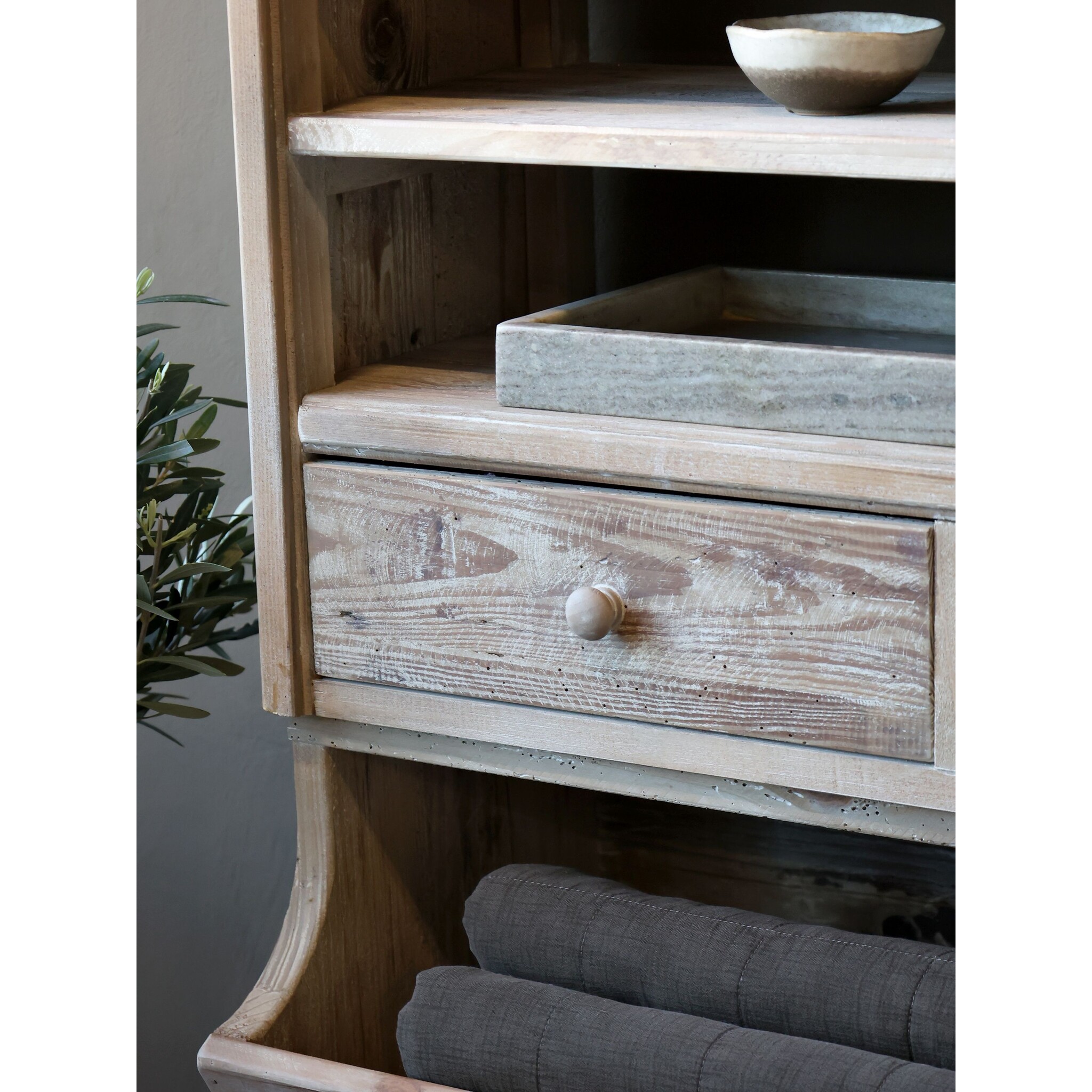 Regal mit Ablageböden und Schubladen, natur 