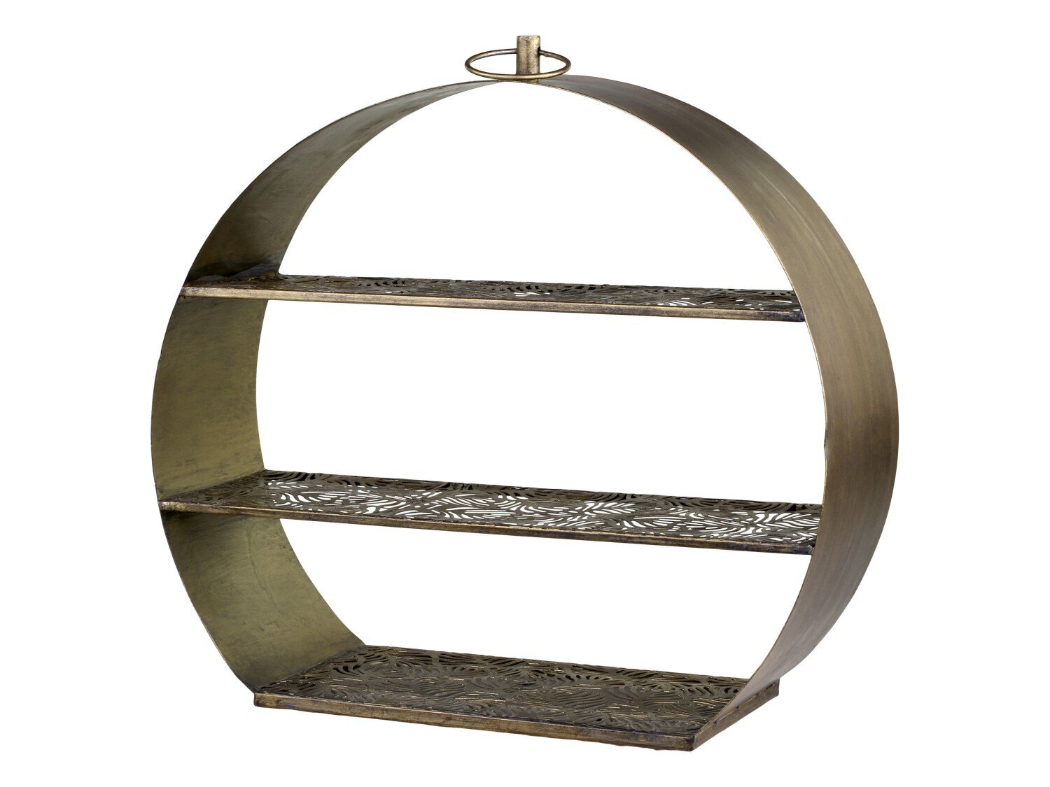 Regal mit Muster in den einzelnen Ebenen, antique messing 