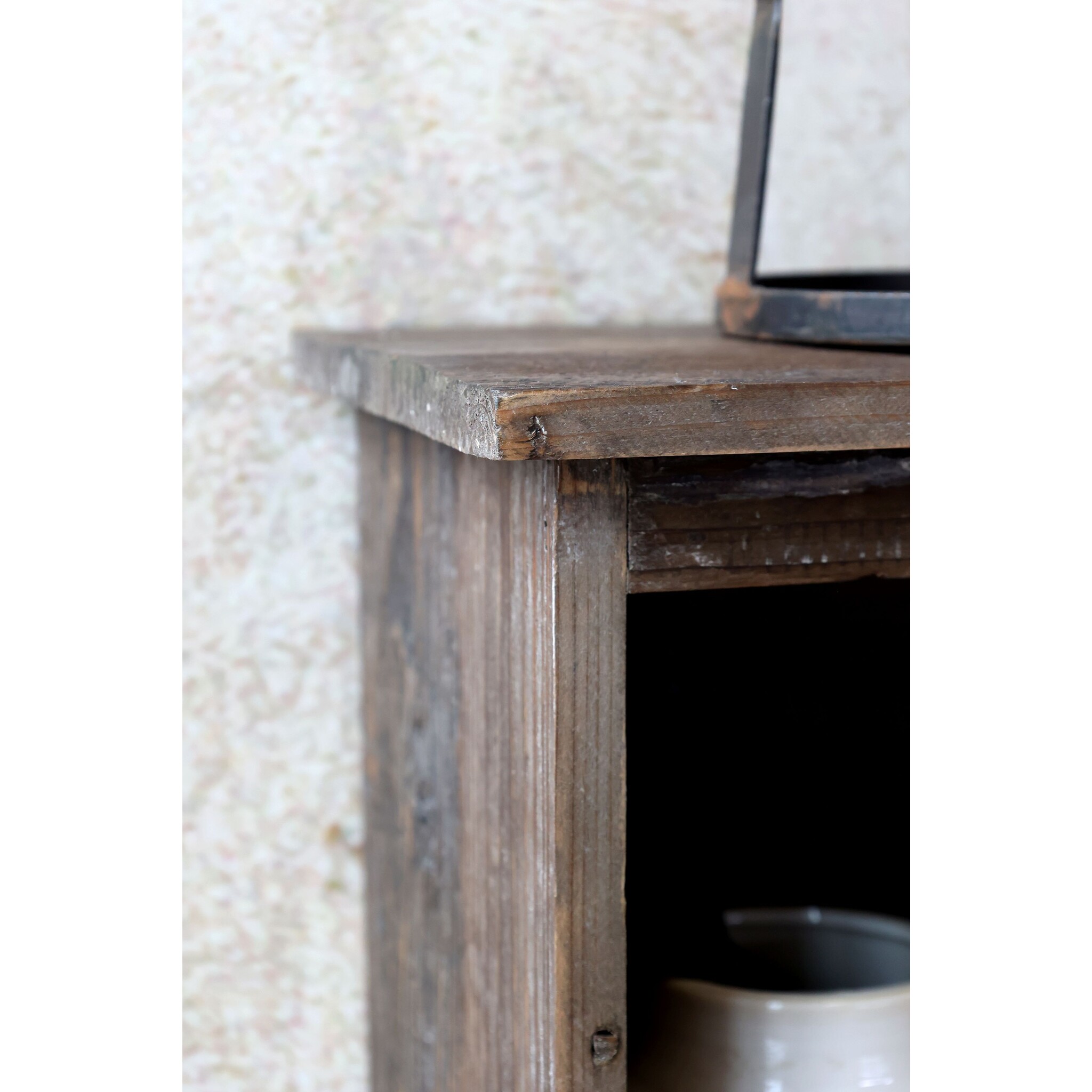 Regalbrett mit 3 Fächern und 4 Haken, natur 