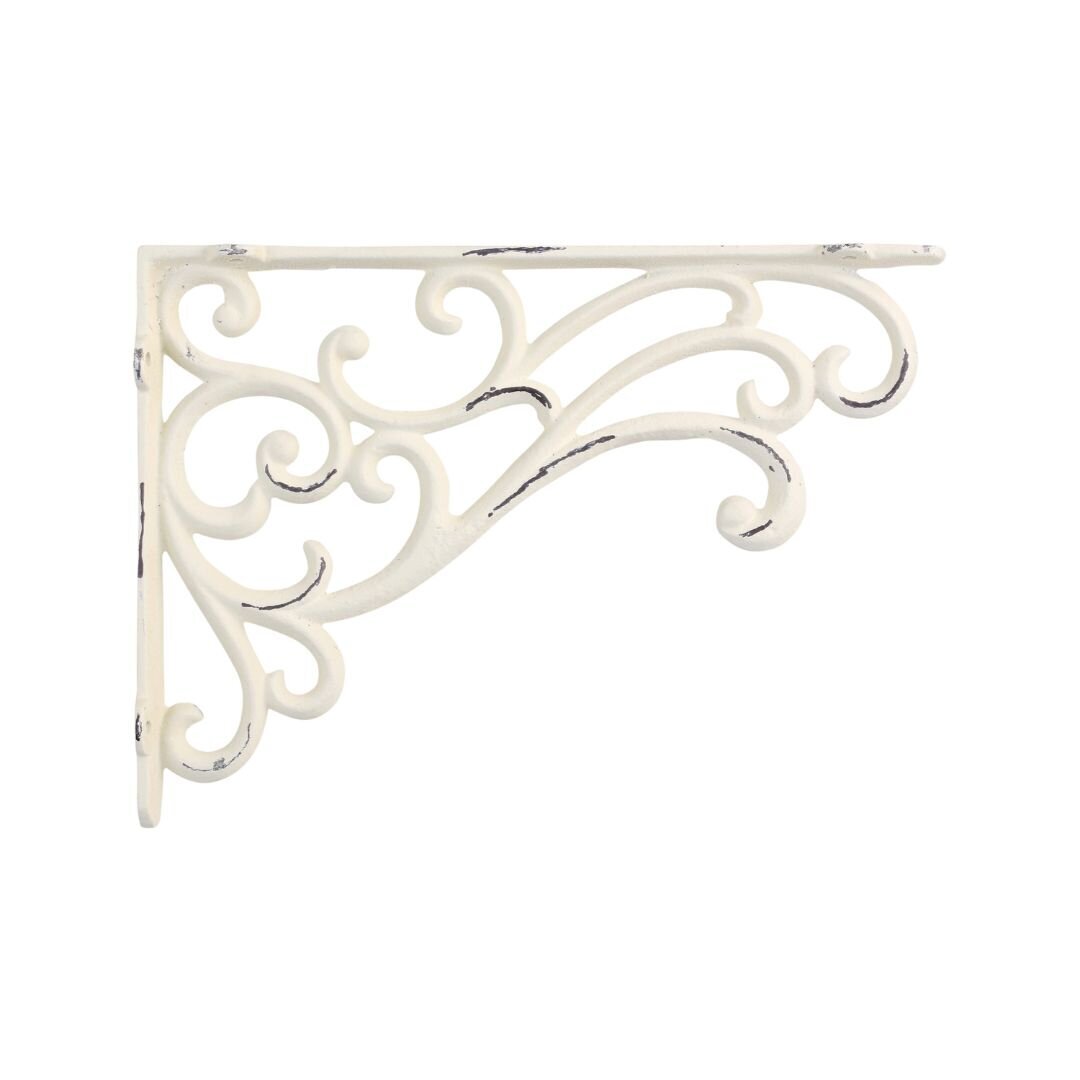 Regalträger mit Schnörkel, antik creme 