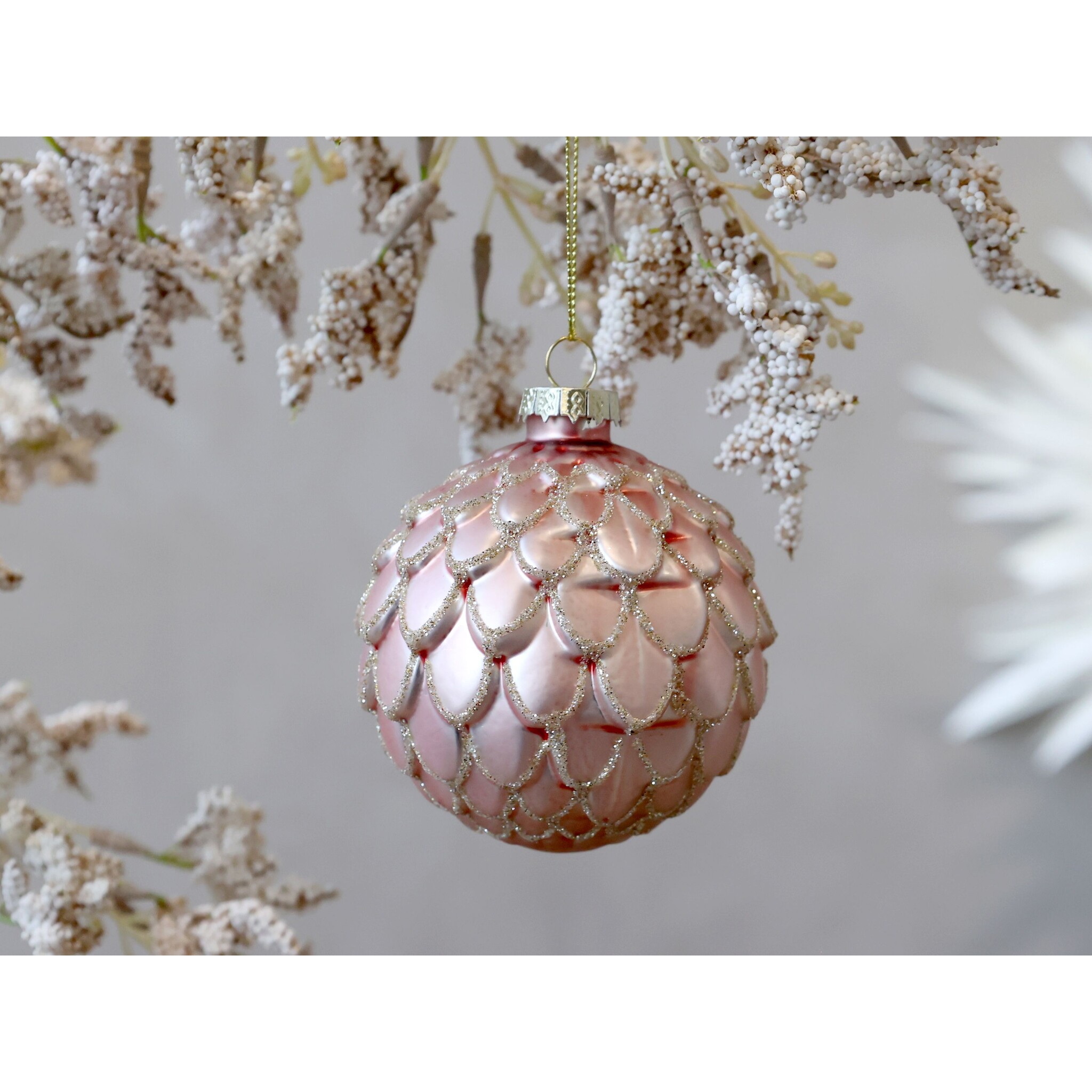 Rosa Weihnachtskugel aus Glas, rosa 