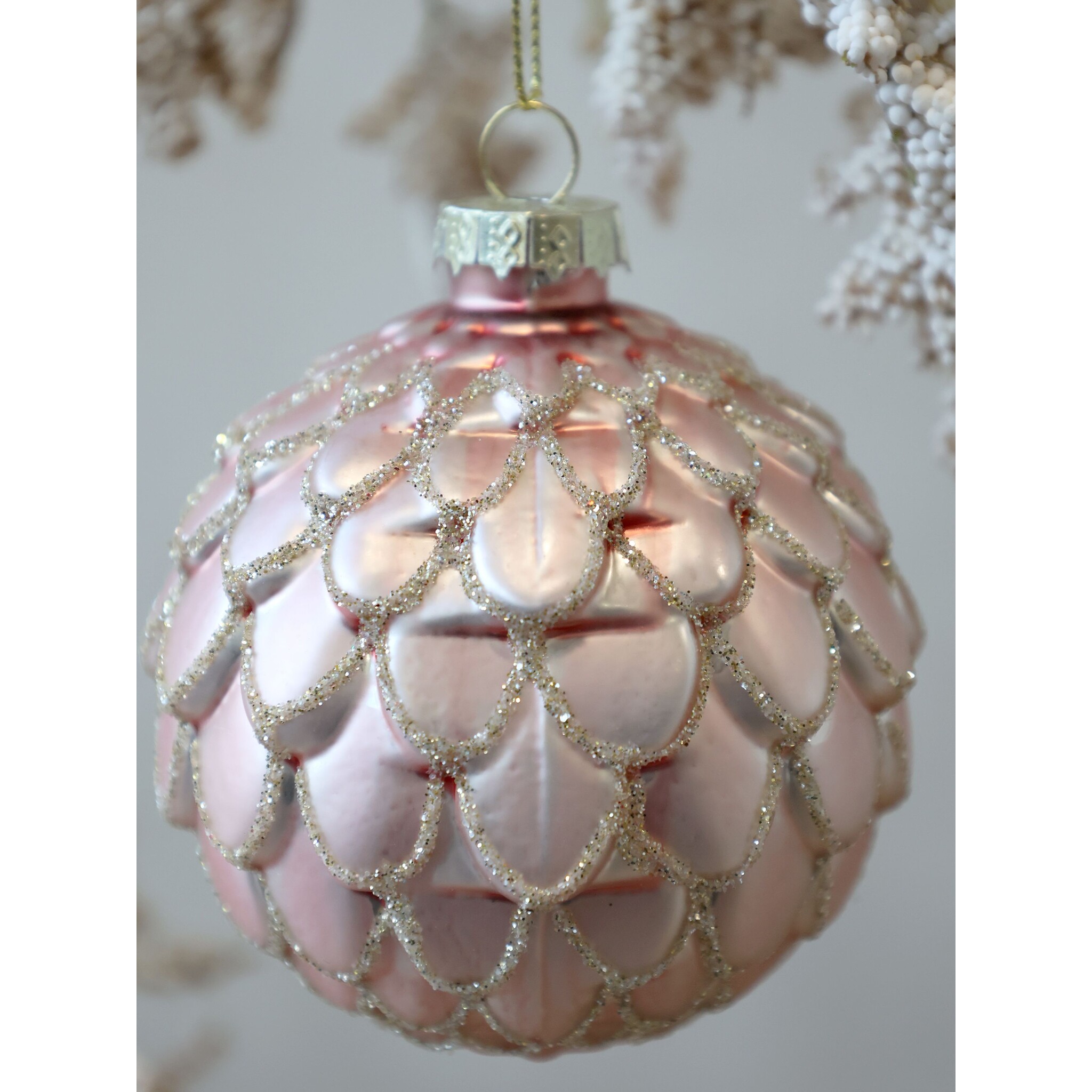 Rosa Weihnachtskugel aus Glas, rosa 