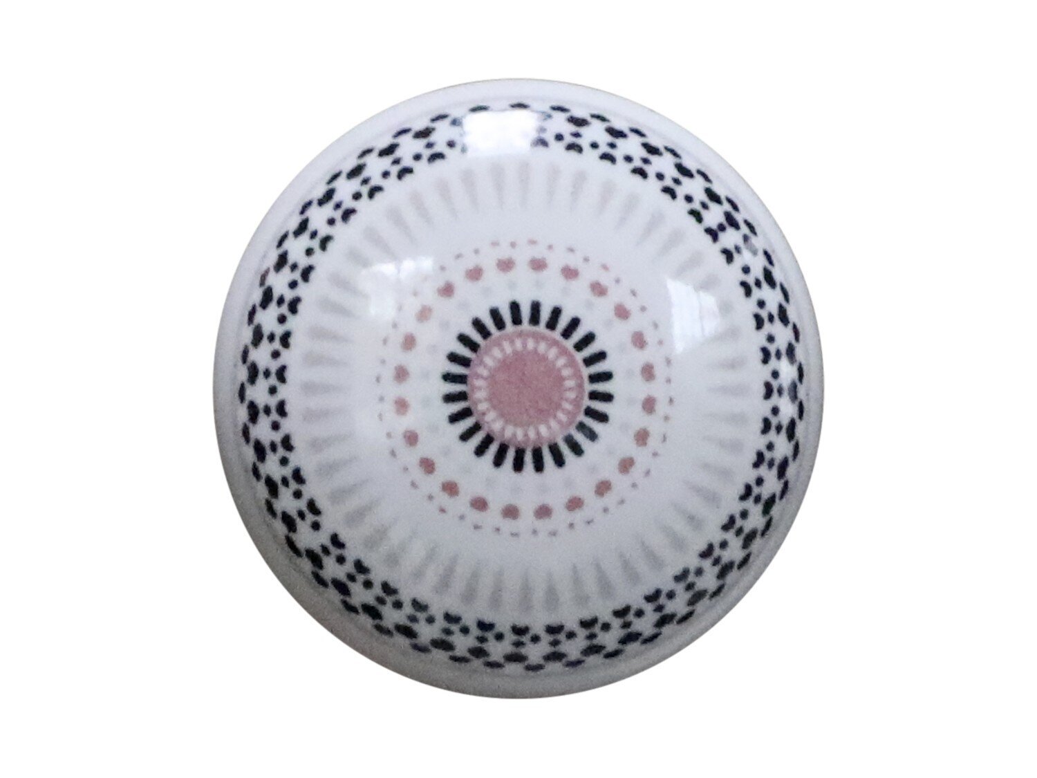 Runder Griff mit Muster, rosa Ø4 cm